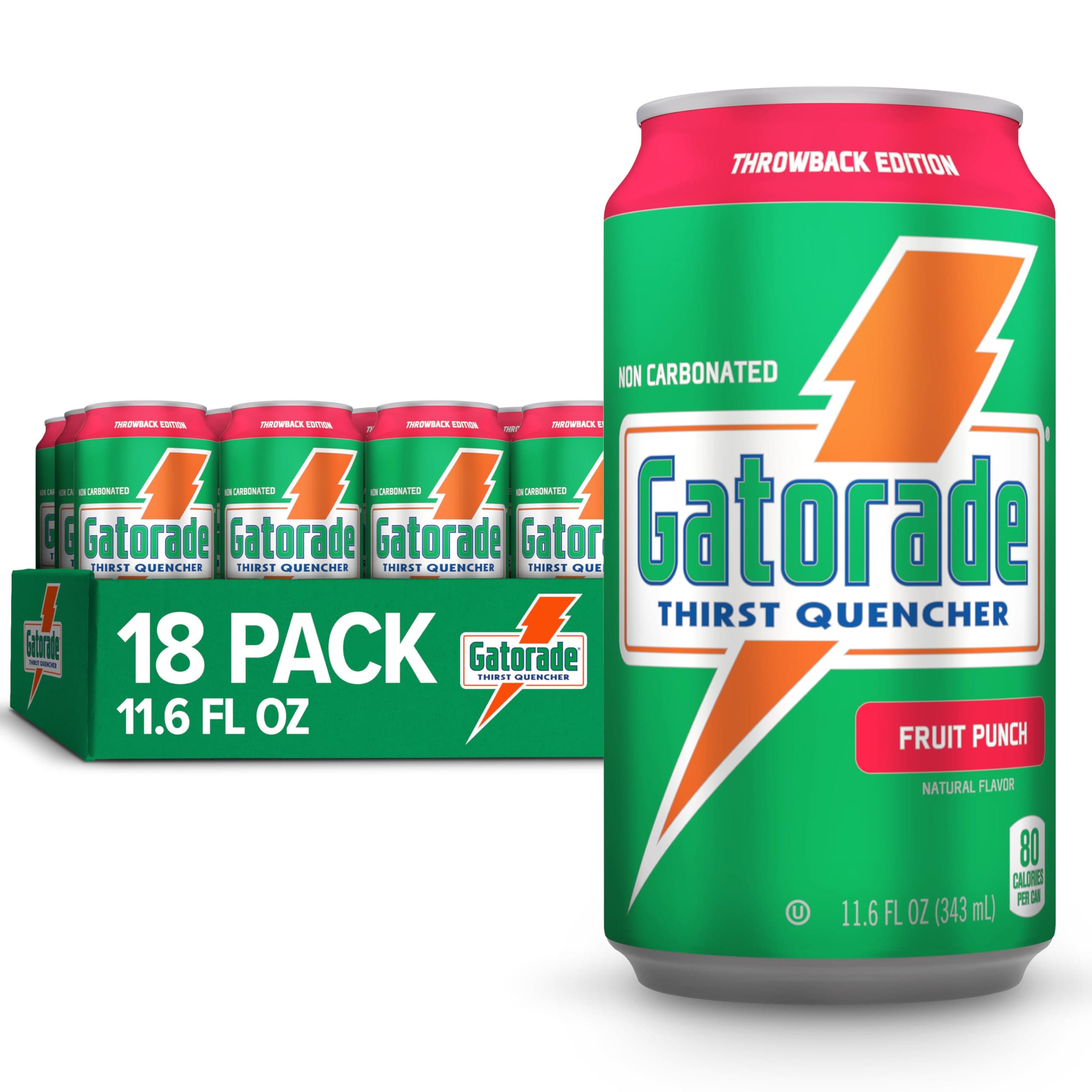 Gatorade Thirst Quencher, Fruit Punch, 12 Fl Oz Cans (Pack of 18)