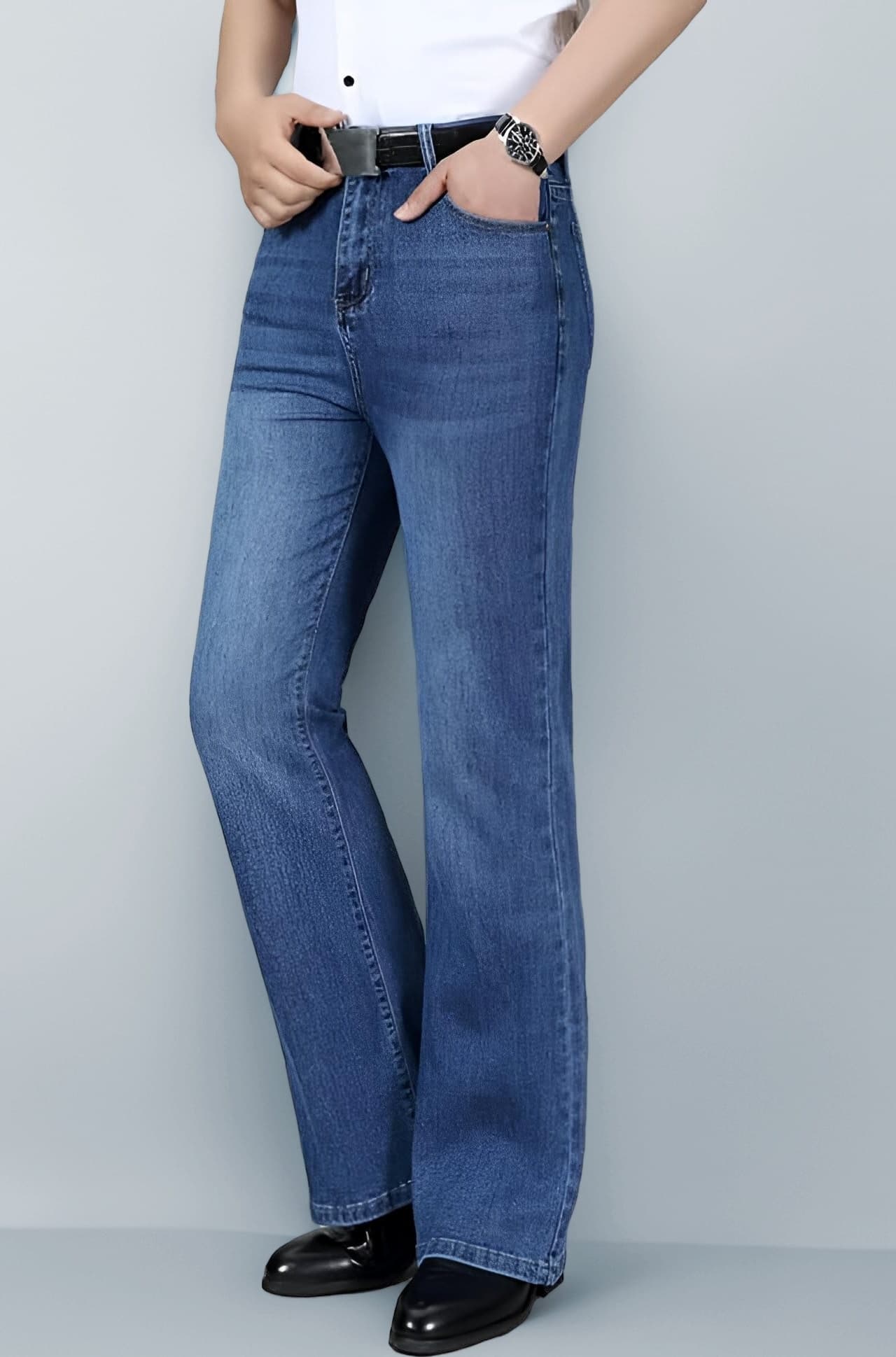 Men’s Bell Bottom Jeans || Bootcut Denim Pants || Wide Leg Flared Jeans for Men || High Waist Stretchable Retro Fit || Cotton Jeans for College Casual (0)