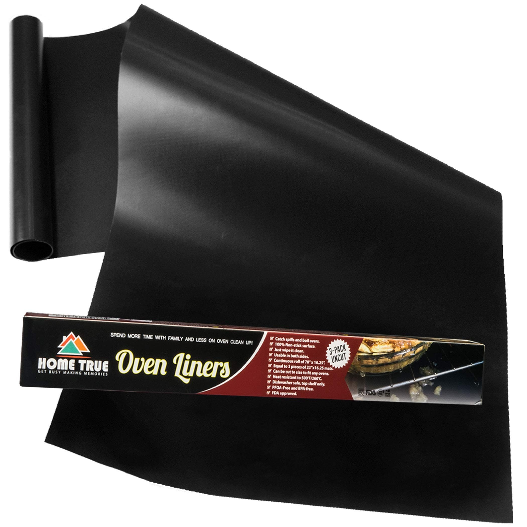 Oven Liner 70" Long Roll | Makes 3 Liners | Verified PFOA and BPA-Free | Safe Non-Stick Heavy Duty | FDA Approved For Gas, Electric, Microwave, Toaster Ovens | Works as Grill Mat and Stove Top Liner
