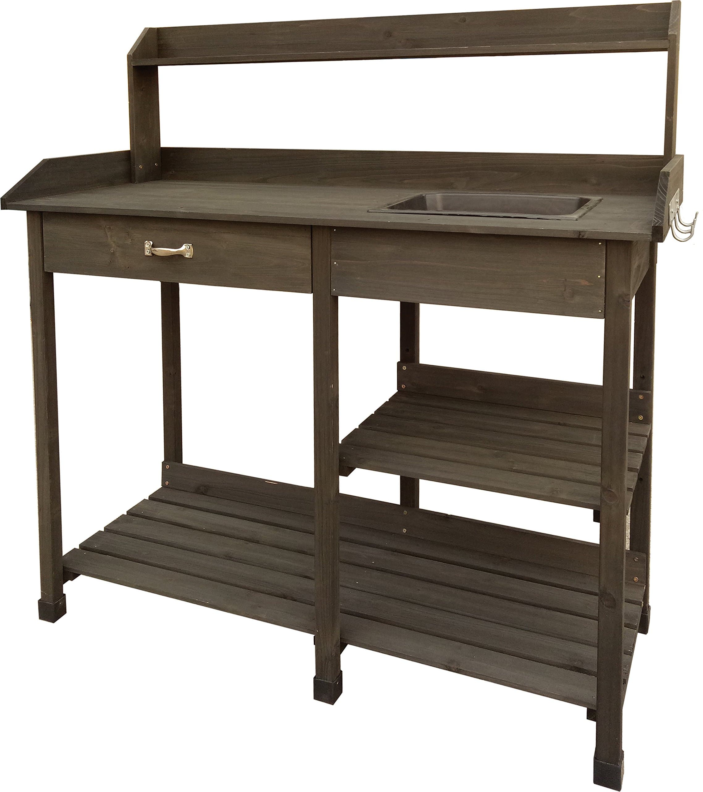 Garden Bloom 729BL Wood Potting Bench, Brown