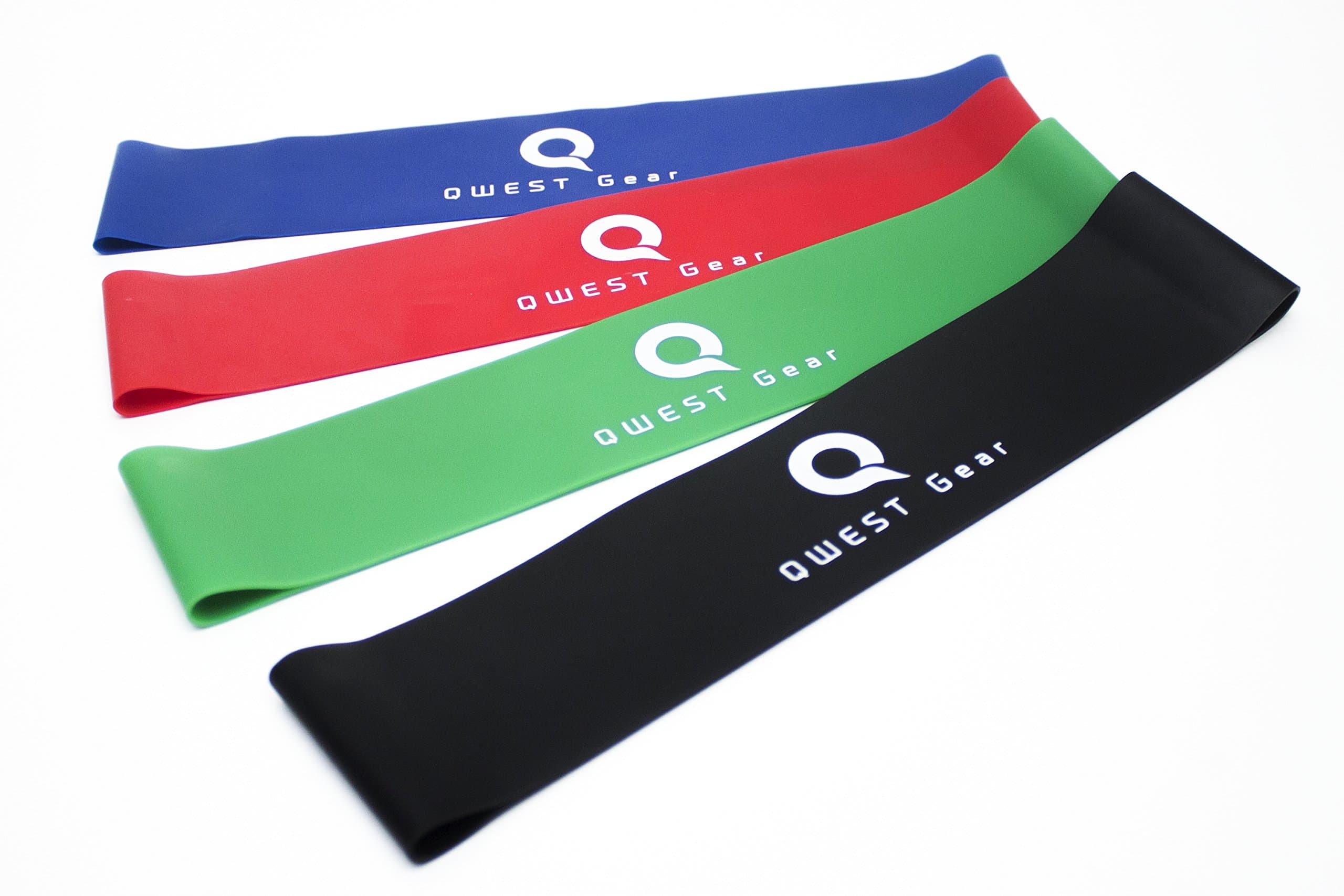 Qwest Gear Exercise Resistance Loop Bands Set of 4 - Perfect for Cross Fitness and Yoga Workout