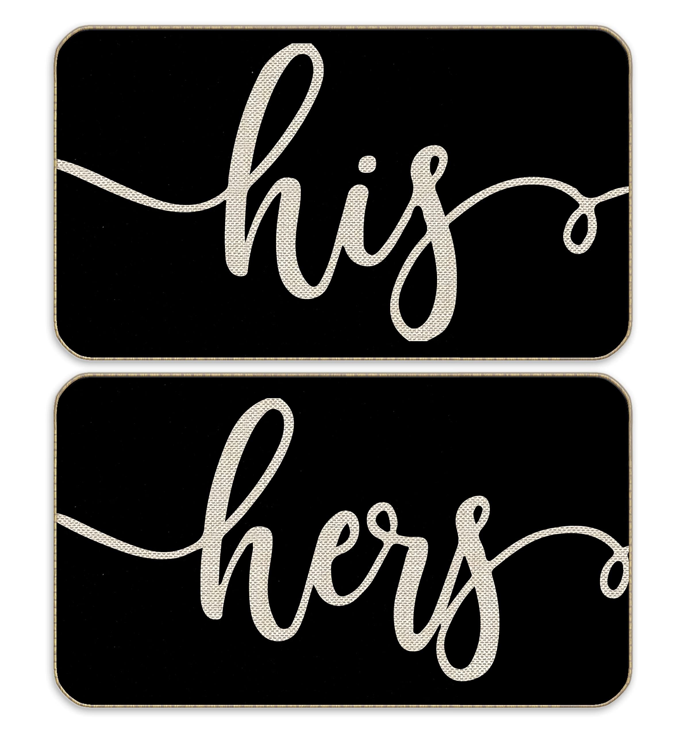 Voatok His and Hers, Master Bathroom Decor and Accessories, Funny Couples Gifts, Wedding Gifts Kitchen Mat, 17x30 Door Mat