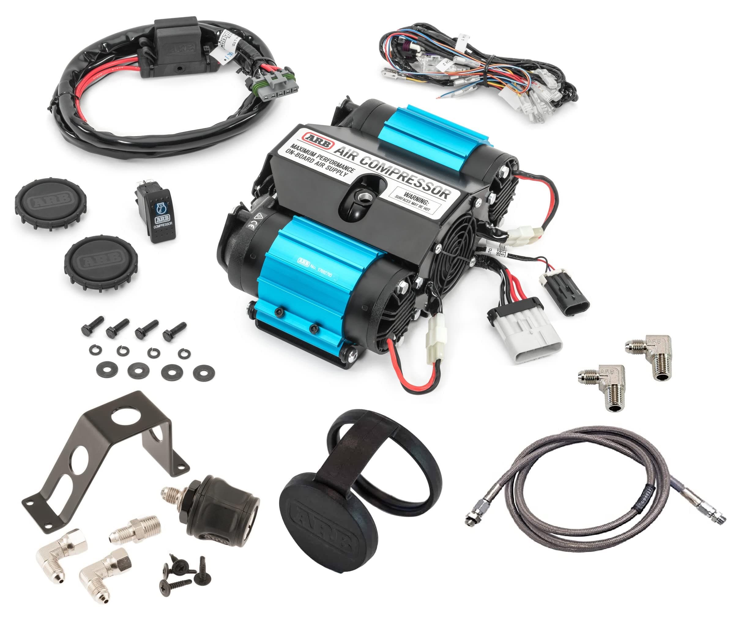 ARB INFLATION3 Twin High Performance Air Compressor CKMTA12 and Extension Hardware for Easy Installation and Connection in a New Printed Box, Ideal for Lockers, Horns, Tire Inflation and Air Tools