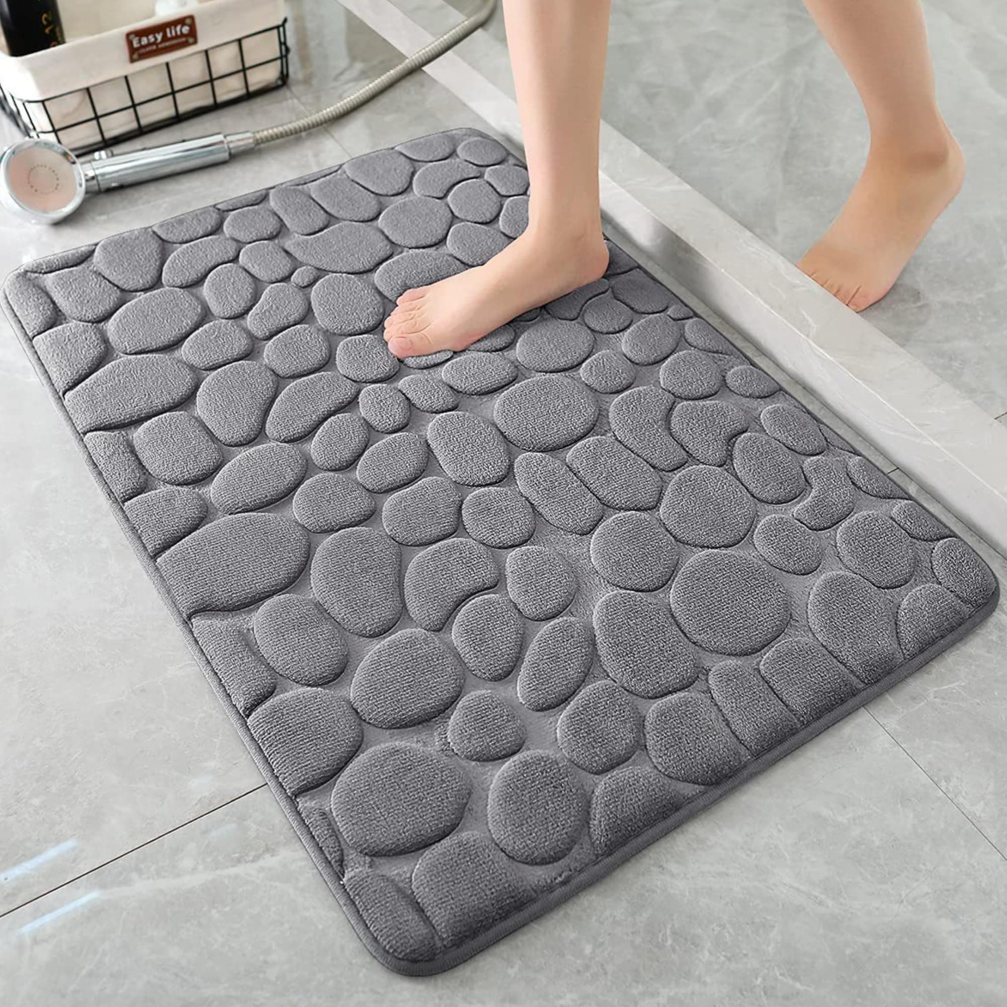 Bathroom Mat Water Absorbent Quick Dry, Bath Mat Anti Slip, Bath Rugs for Bathroom, Bathroom Mat Non Slip Bath Rug Absorbent Rugs Washable Dry Fast Plush Mats for Indoor Bath Room, Bath Mats 40 x 60cm