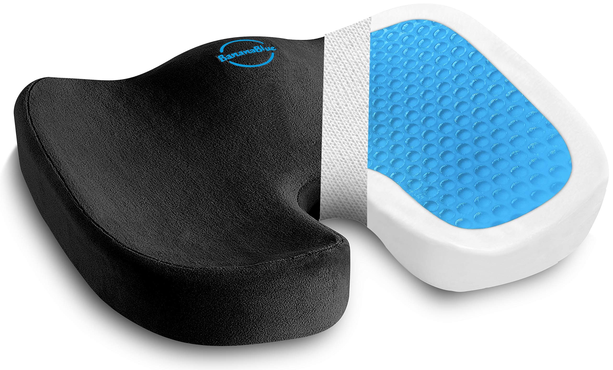 U-Shaped Pro Memory Foam Seat Cushion for Office Chair, Car Seat, Computer and Desk Chairs. Office Chair Cushion for Coccyx, Sciatica, Back, Tailbone Pain Relief. Coccyx Seat Cushion for Back Pain.