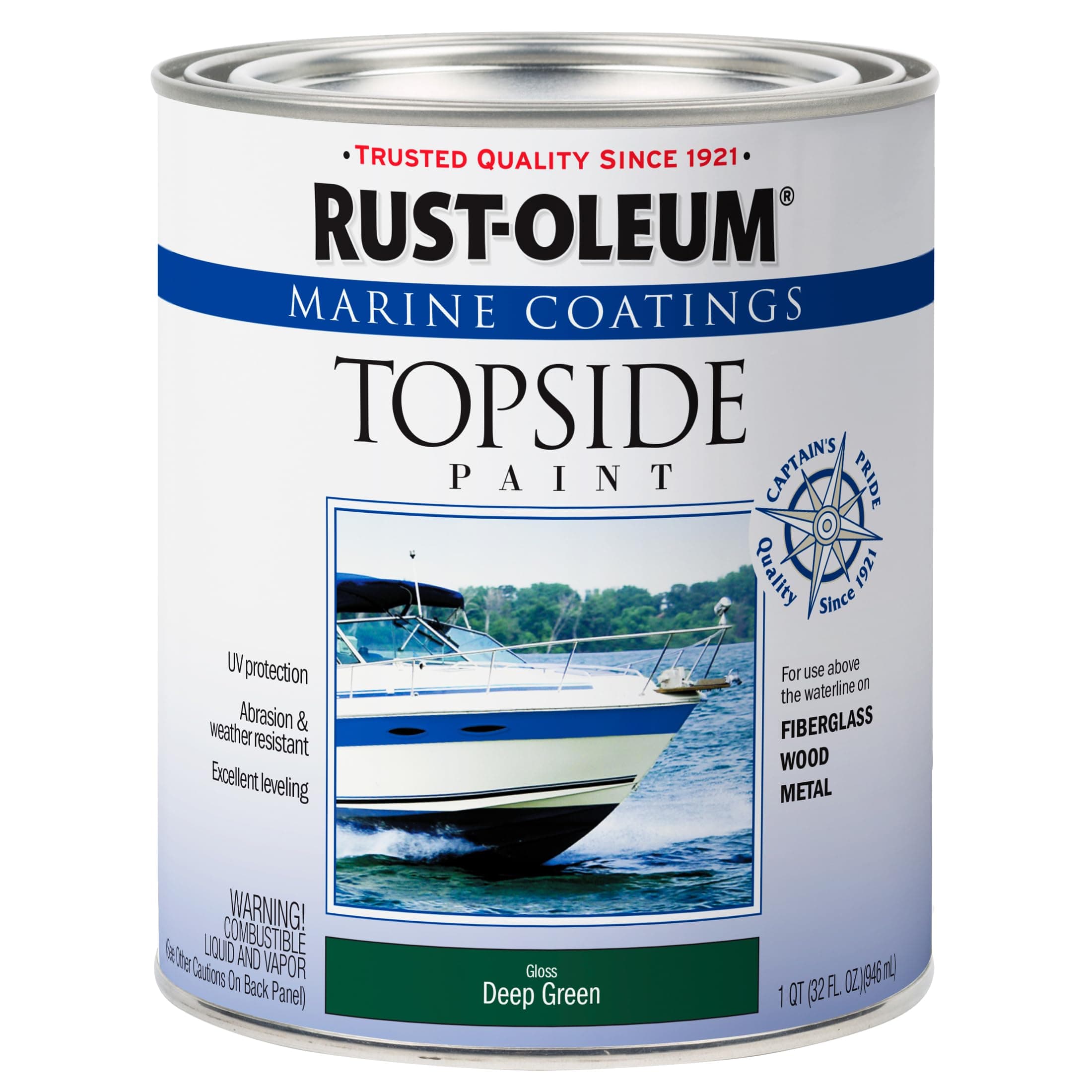 Rust-Oleum 207007 Marine Topside Paint, Deep Green, 1-Quart