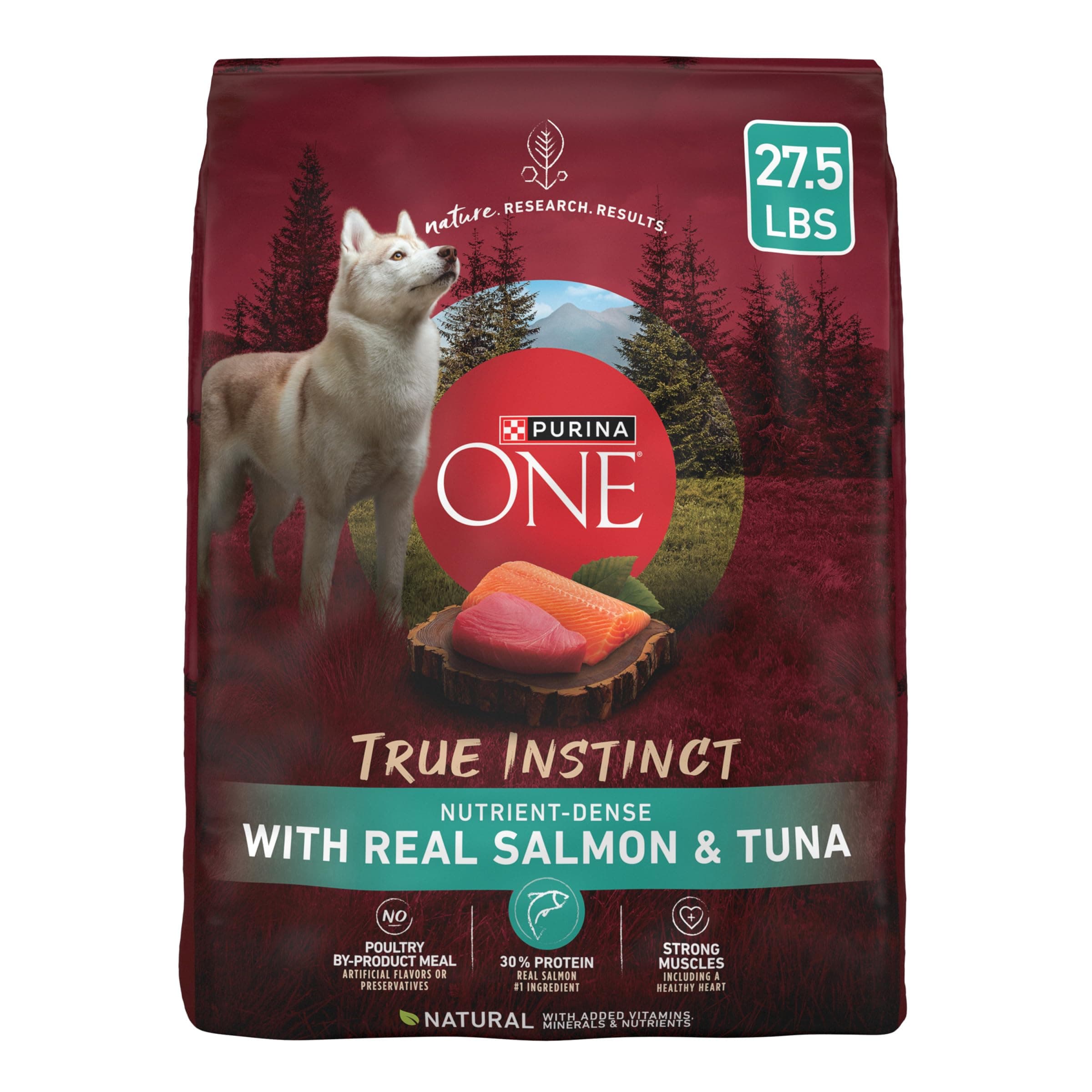 True Instinct With Real Salmon and Tuna Natural With Added Vitamins, Minerals and Nutrients High Protein Dog Food Dry Formula - 27.5 lb. Bag