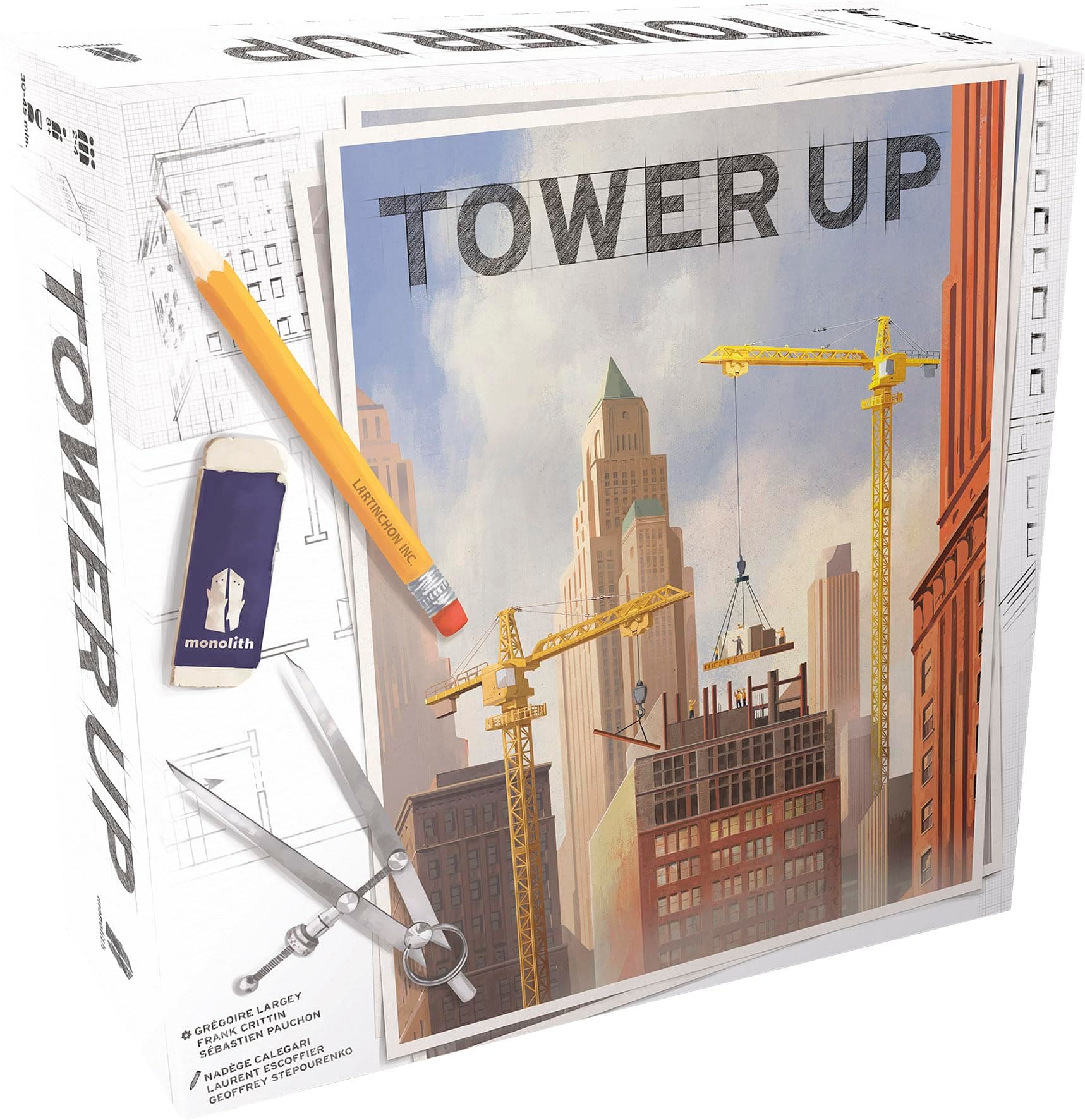 Monolith Board Games: Tower Up - City Building Board Game, Competitive Strategy, Urban Construction Plannning, Family, Ages 8+, 2-4 Players, 30 Min