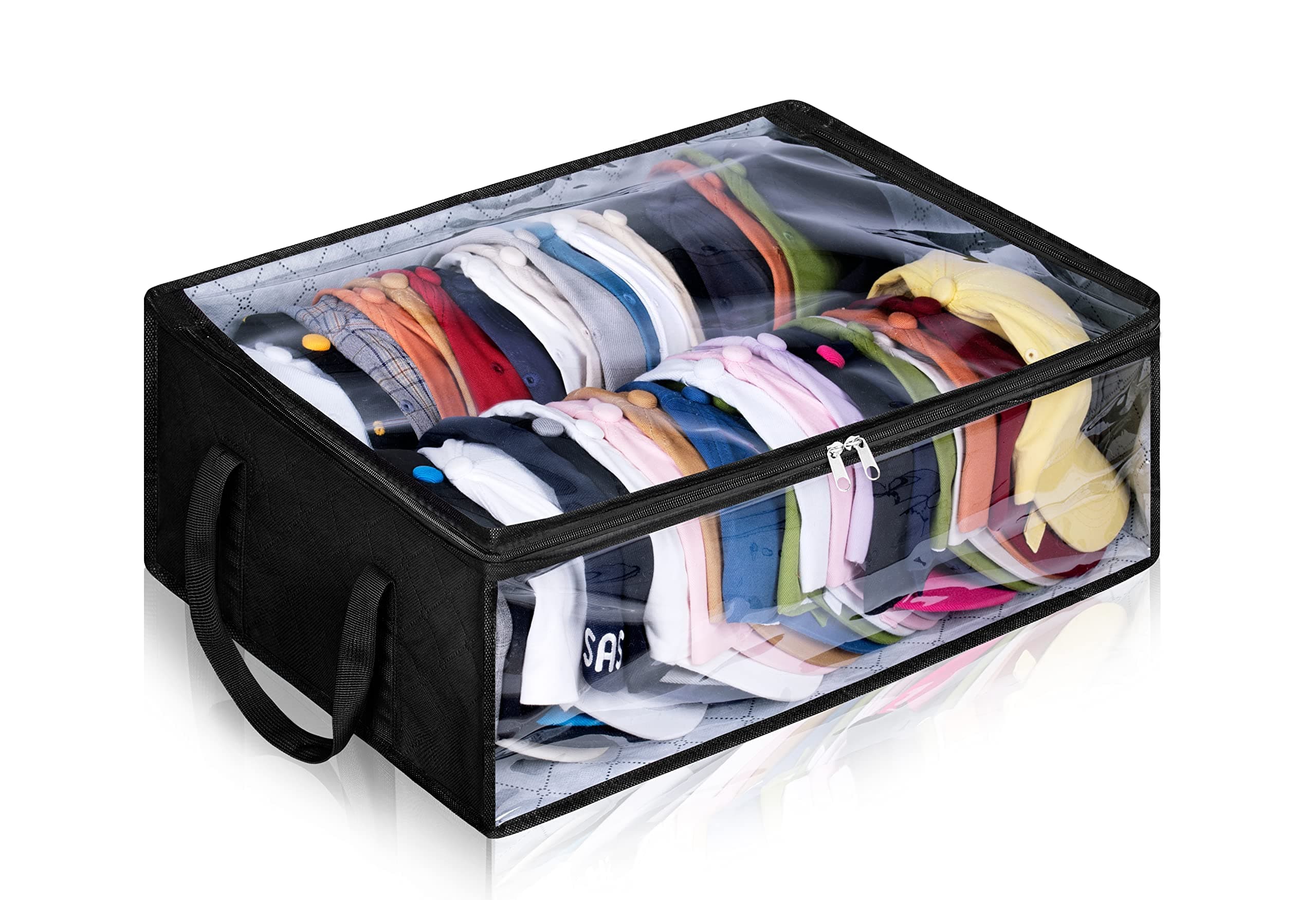 AOODA Wide Hat Storage for Baseball Caps, Large Capacity Hat Organizer for Closet Cap Holder Holds up to 40 Snapbacks, Black