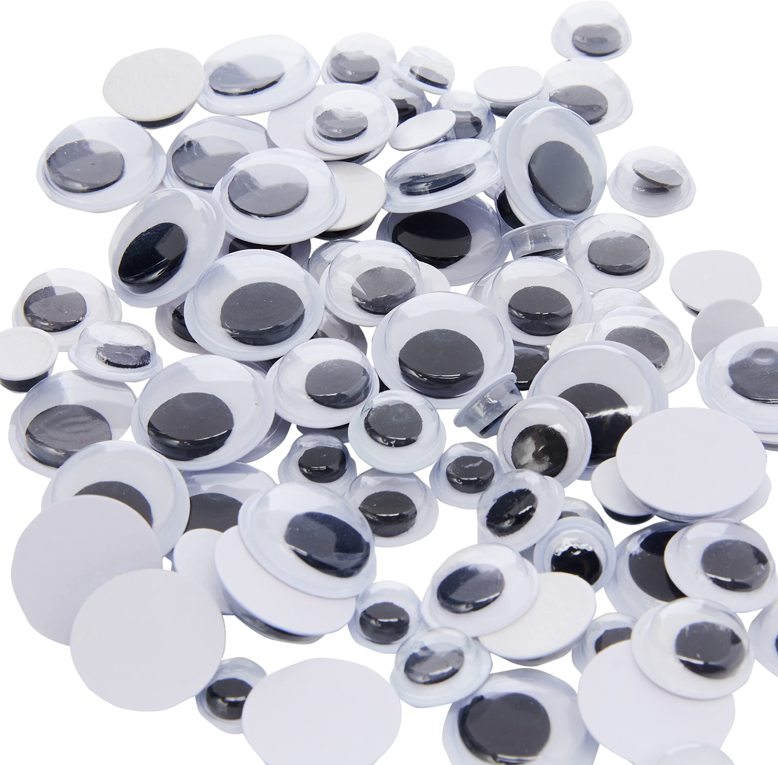Creation Station 100 Peel & Stick Wiggle Eyes, Black, Assorted Sizes