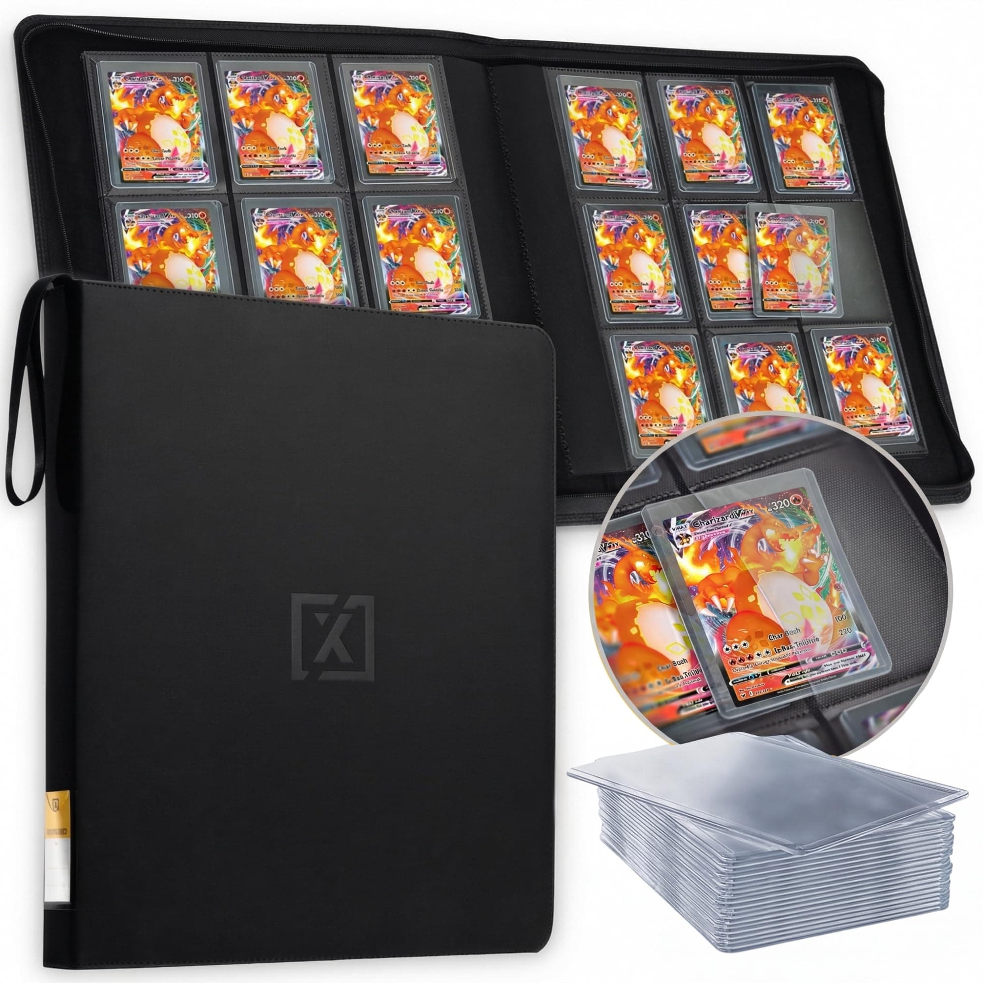 Homexpro X Pro Toploader Binder | Holds 252 Toploaders 20 Included 9-Pocket Ringless Double-Sided Pockets For Tcg, Sports Premium Top Loader Storage