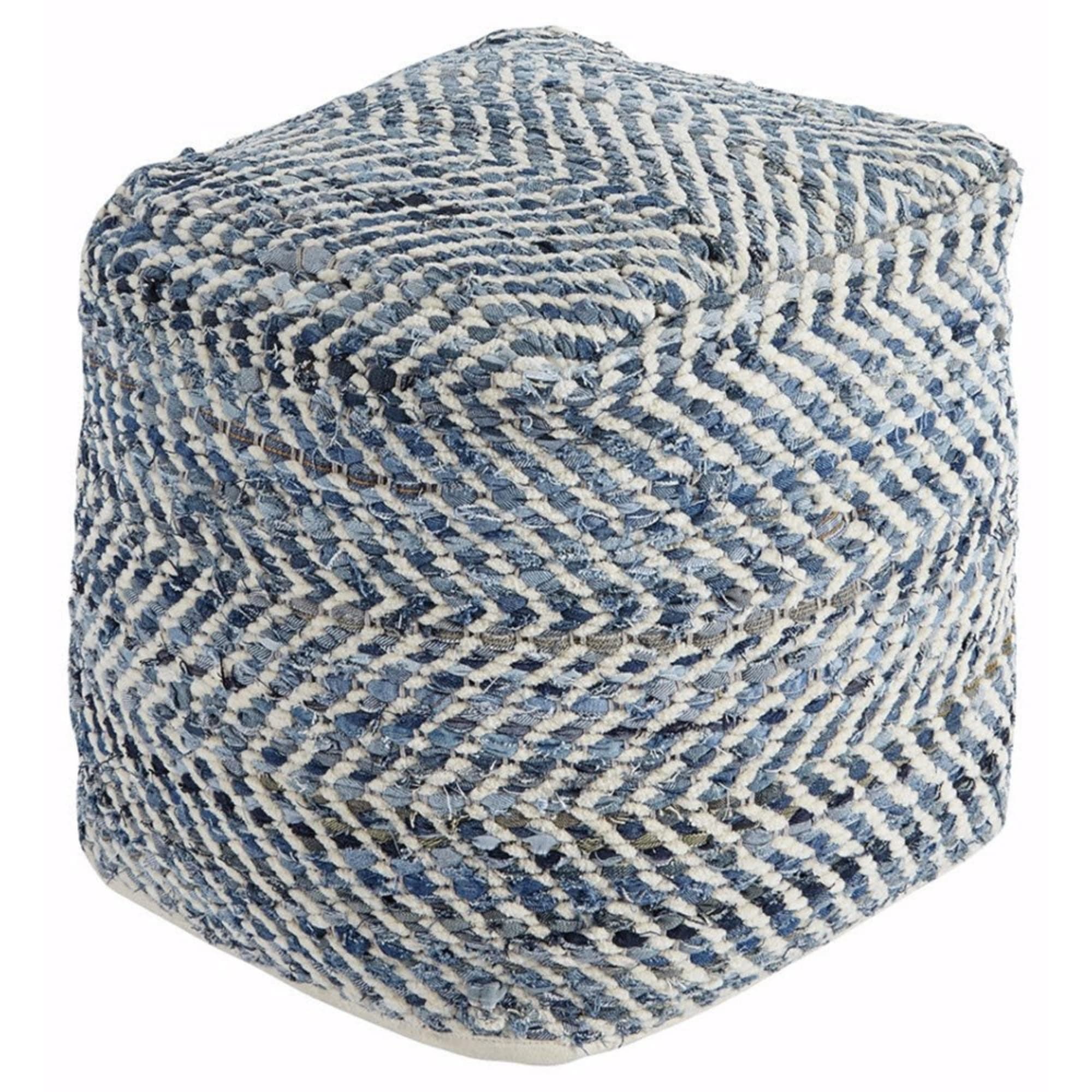 Signature Design by Ashley A1000445 Transitional Pouf, Blue