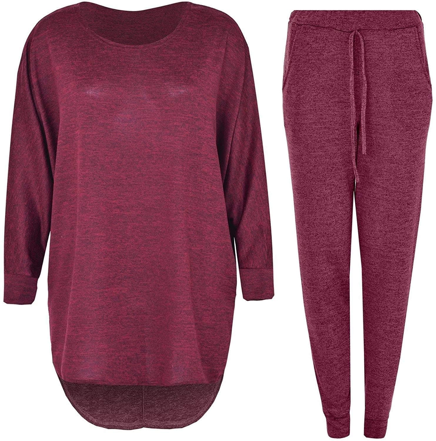 2 Piece Track Suit Set High Low Top and Bottoms Casual Loungewear Sweatshirt Jog