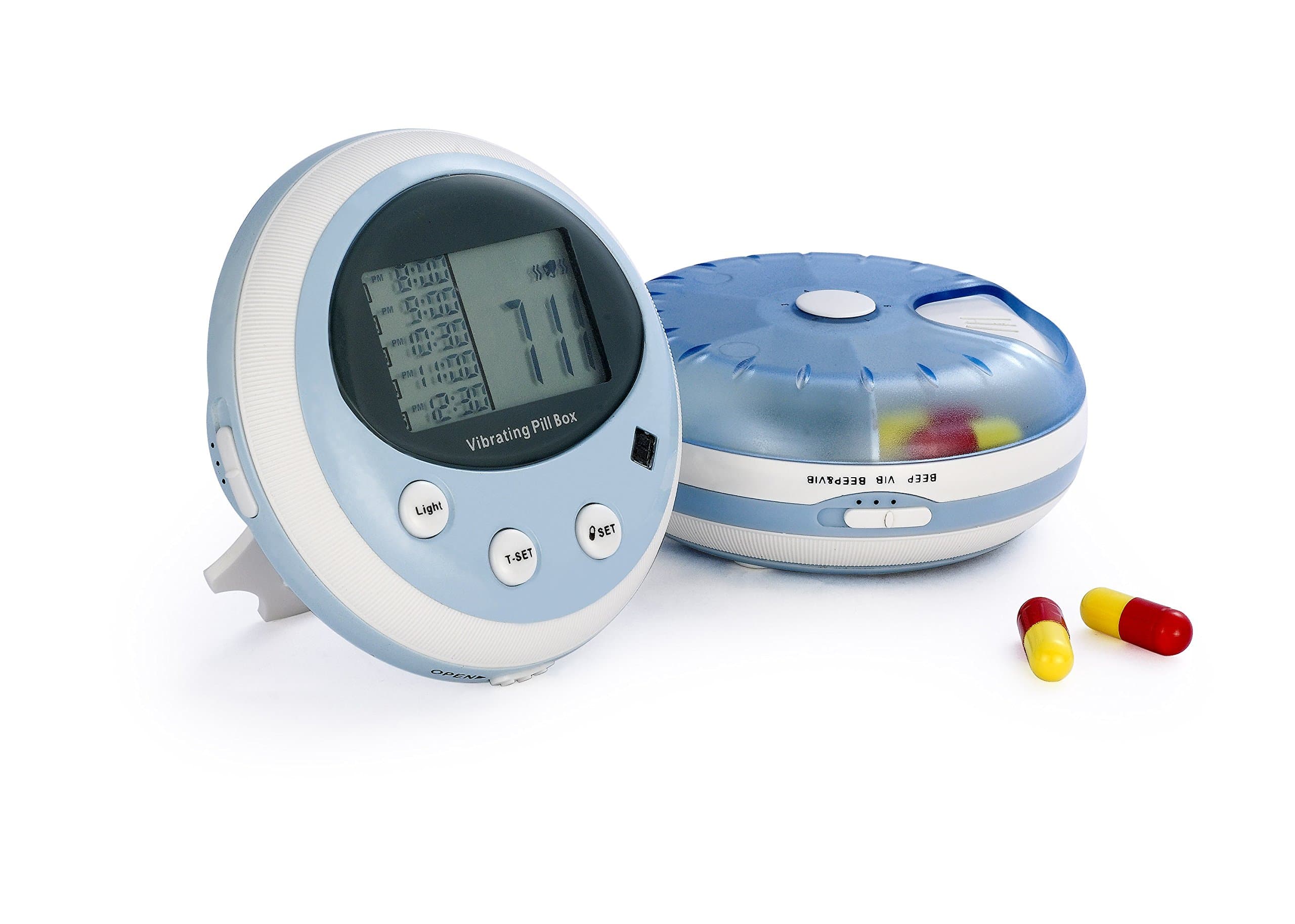 Vibe, Pill Timer-Reminder-Dispenser. 5 Audio-Vibrating Alarms per Day.