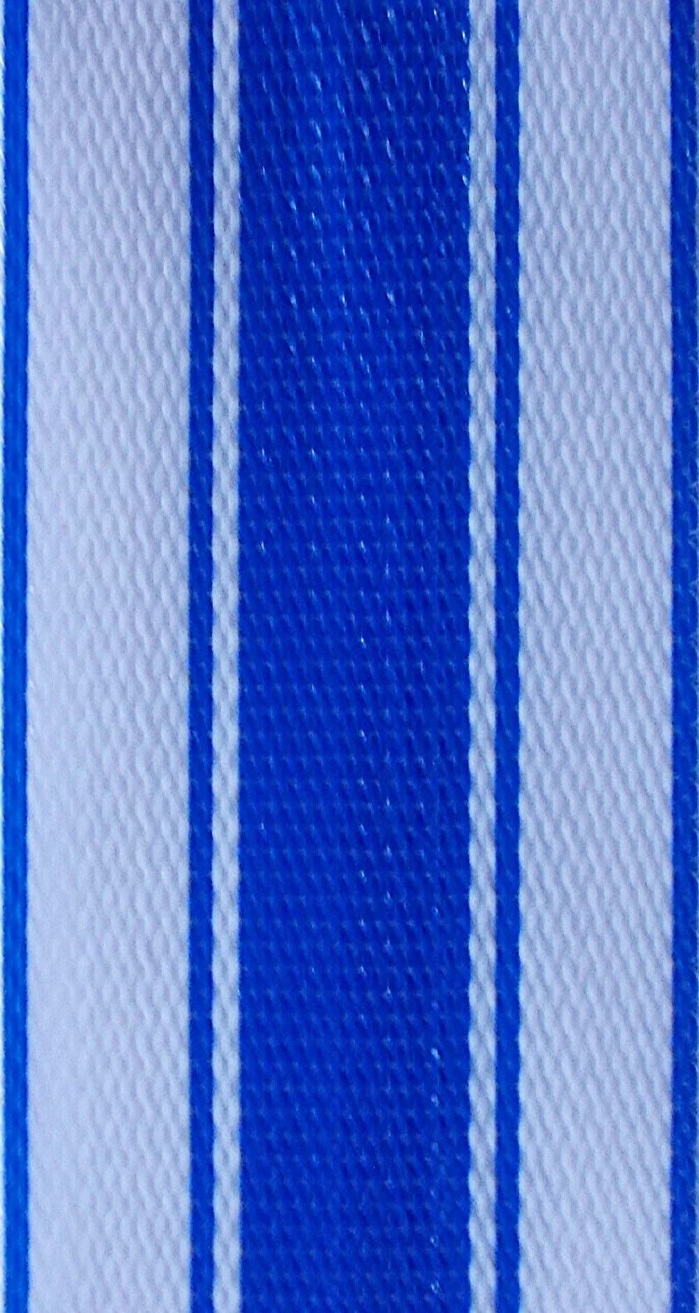 WebbingPro(TM Blue White Stripe Lawn Chair Webbing 3 Inch Wide 45 Feet Long Roll