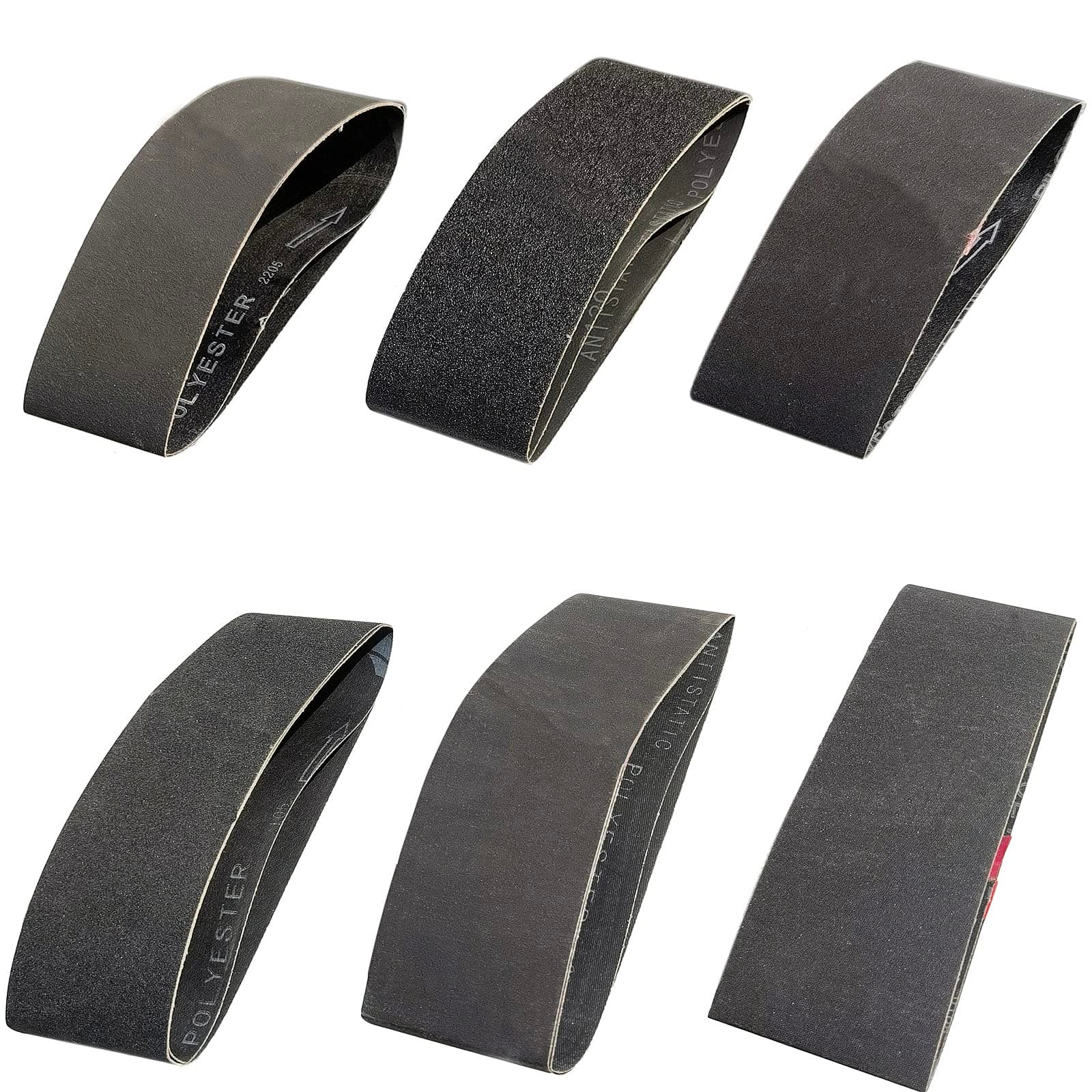 12 Pack 3 x 21 Inch Silicon Carbide Sander Belts Set- 2 Pcs Each of 120 240 400 600 800 and 1000 Grits Assortment Premium Knife Sharpening Sanding Belts