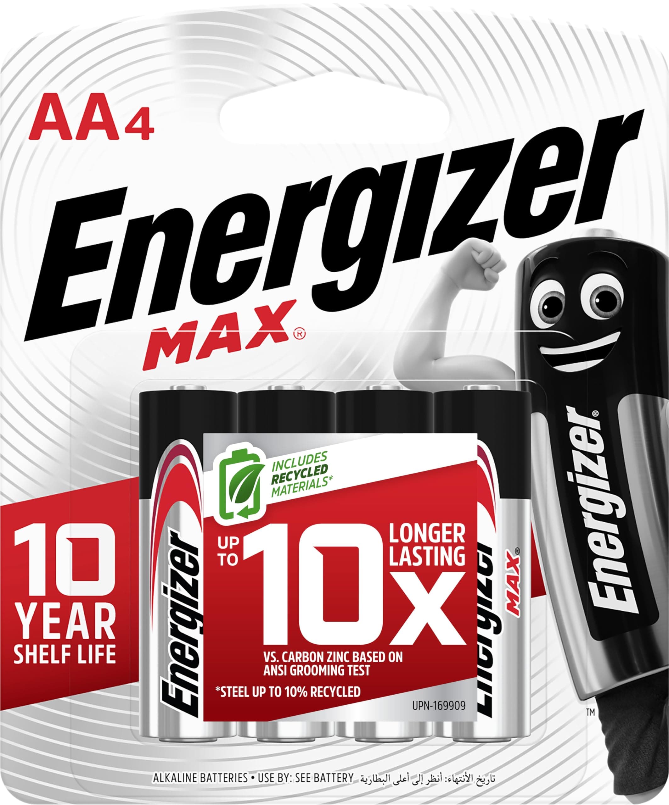 Max Alkaline E91 AA Batteries - Pack of 4, Long-Lasting Power, Leak-Proof Design, Ideal for Everyday Devices