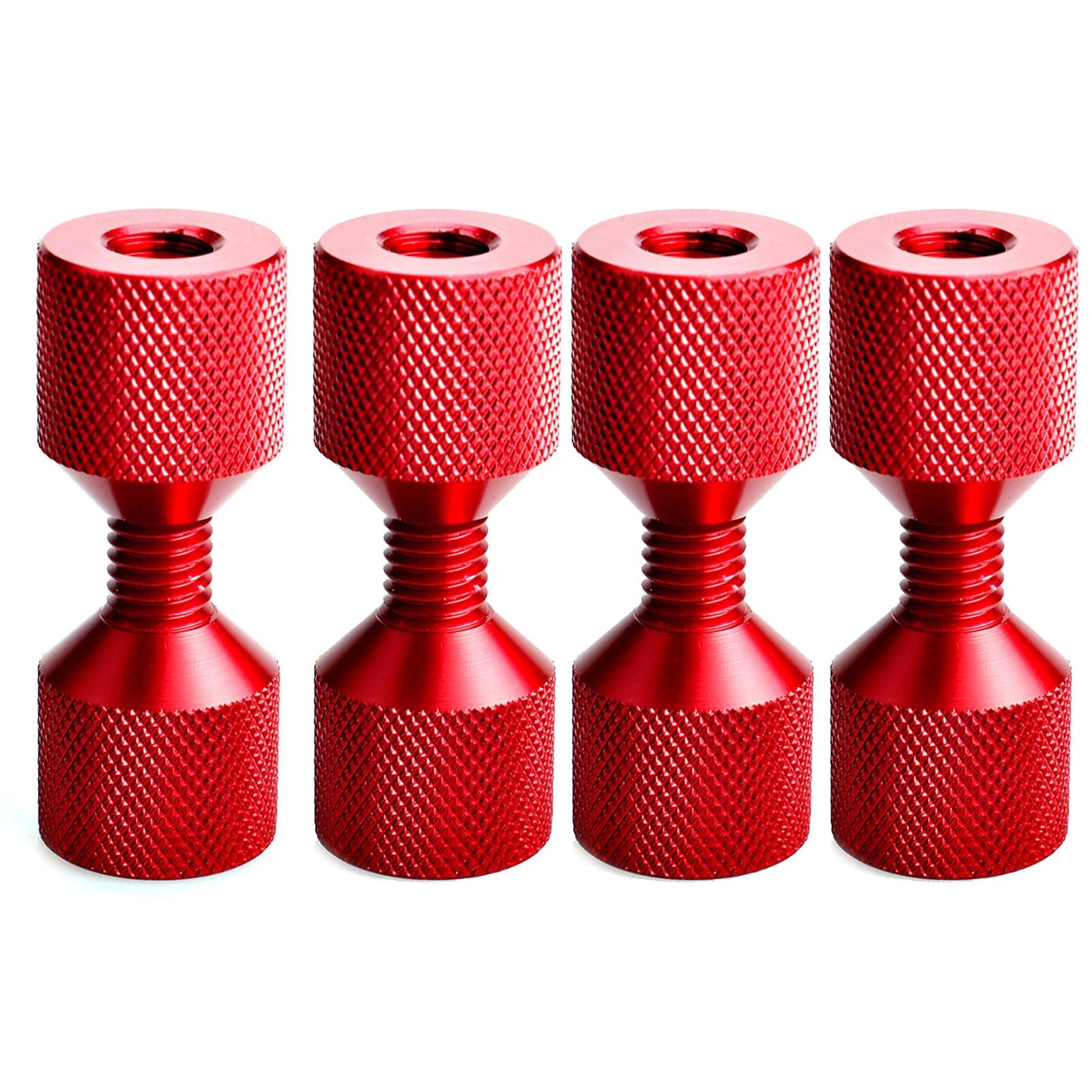 1-1/8" Two Hole Pins 6061 Aluminum Lightweight Construction 2 Hole Flange Alignment Pin with Anodized Oxide Red Finish 4Pcs