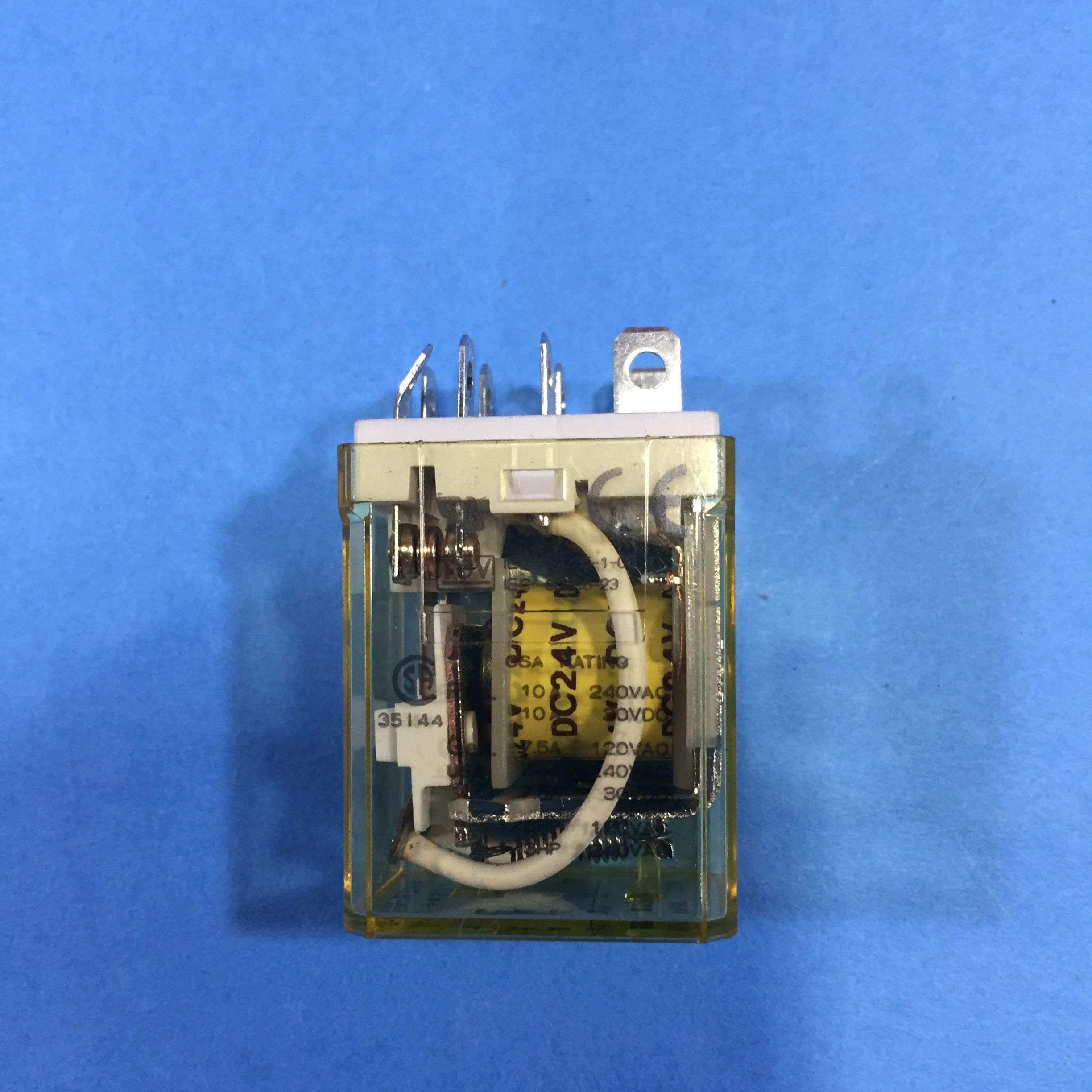 RH2B-UDC24V 2 Poles DPDT, 24 VDC Coil, Blade Terminal, Compact Power Relay, Industrial 10 AMP GP Relay, Plain Style, RH Series