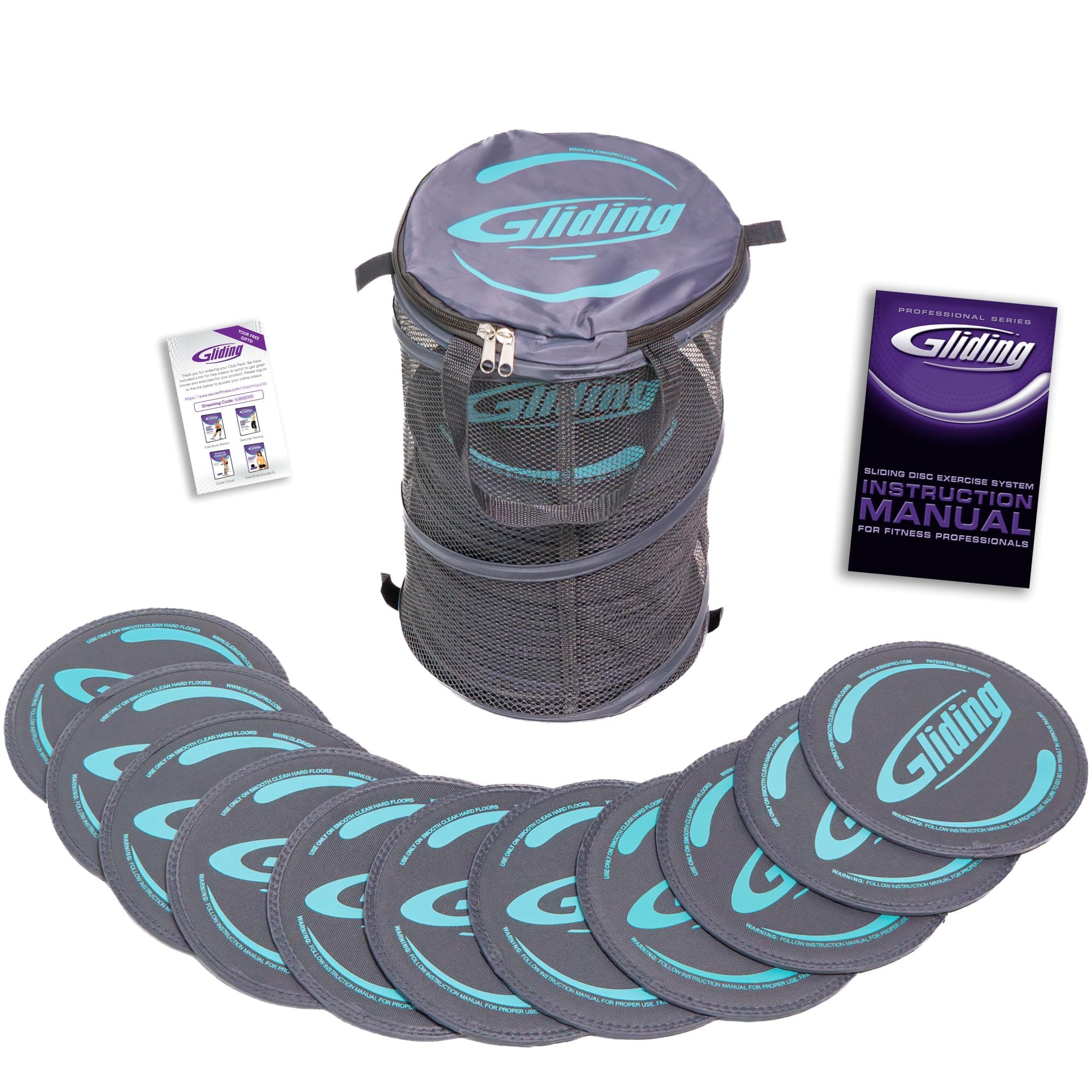 Gliding Exercise Discs: Club Pack for Hardwood Floors (25 Pair, Grey) Workout Sliders in Bulk