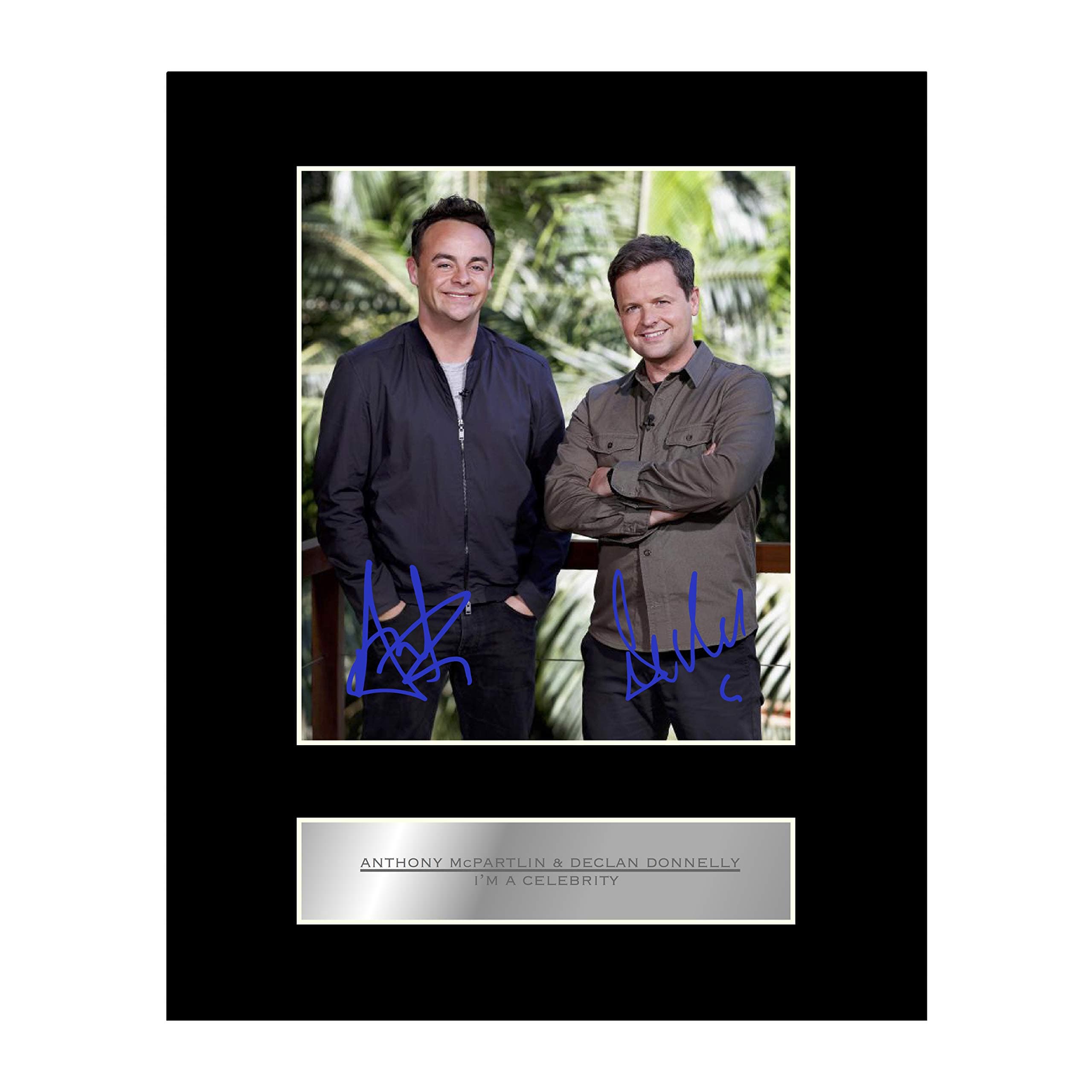 Iconic pics Ant and Dec Signed Mounted Photo Display I'm a Celebrity Autographed Gift Picture Print