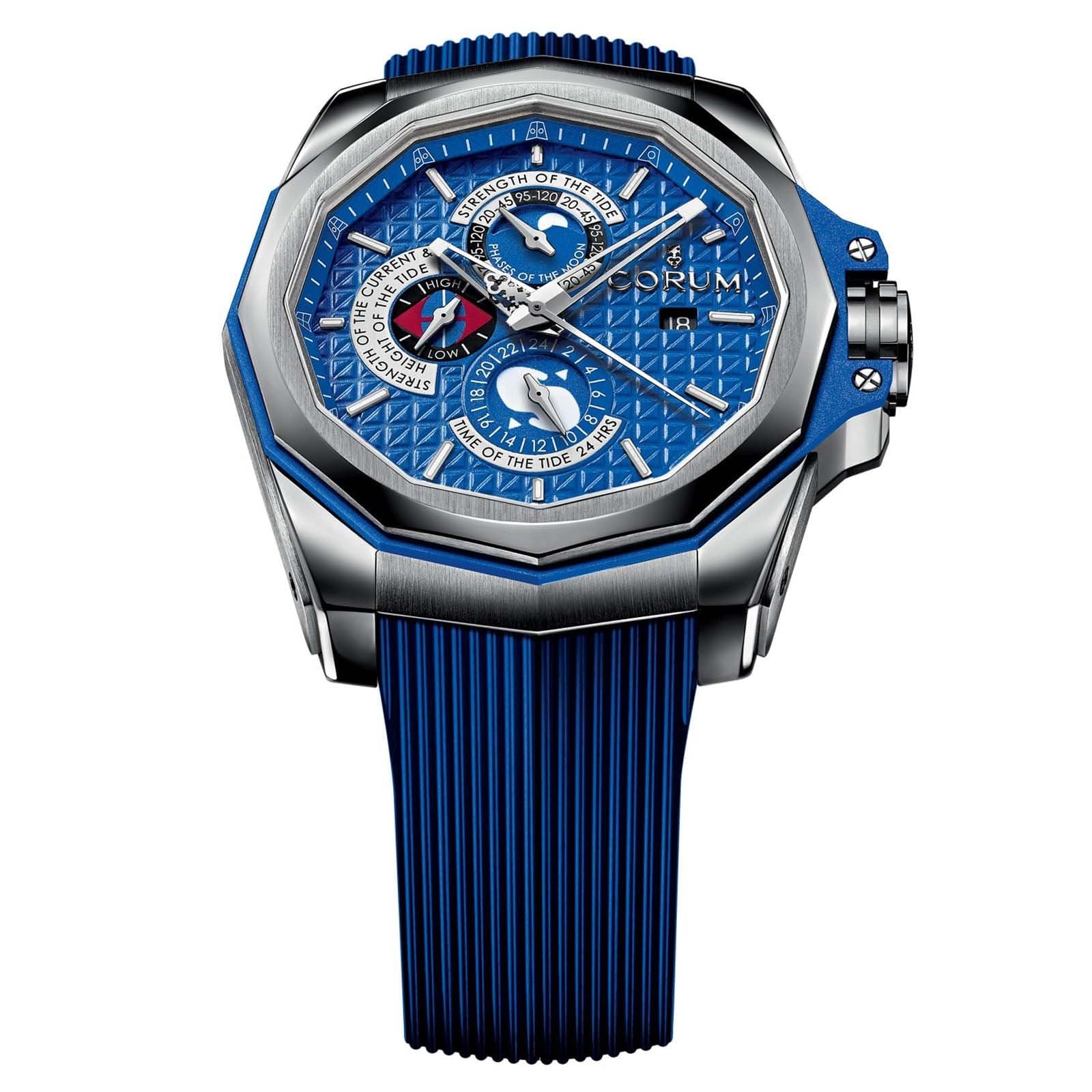 Admiral's Cup Ac-One 45 Tides 277.101.04/F373 AB12 45mm Automatic Titanium Case Blue Rubber Anti-Reflective Sapphire Men's Watch