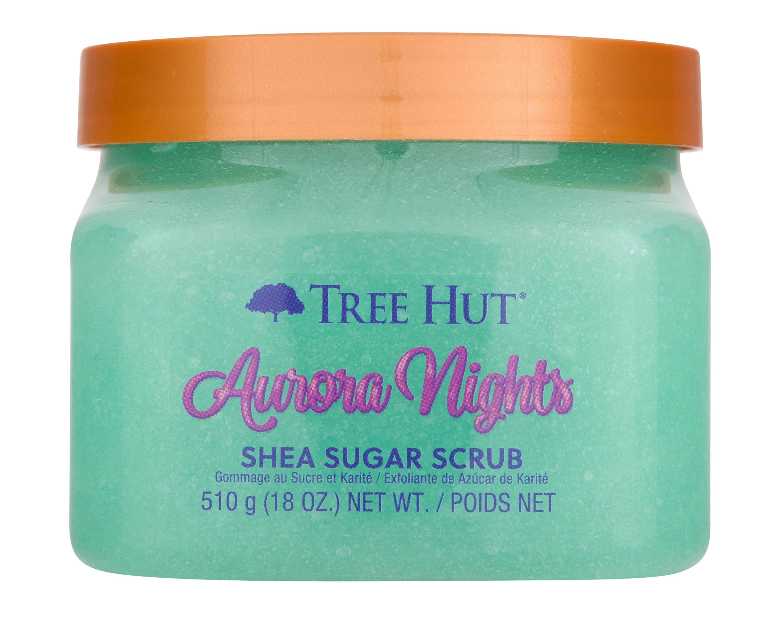 Aurora Nights Shea Sugar Scrub, Exfoliating, Hydrating & Moisturizing Body Scrub with Shea Butter & Nourishing Essential Oils, Smooth & Soften Skin, 18 oz