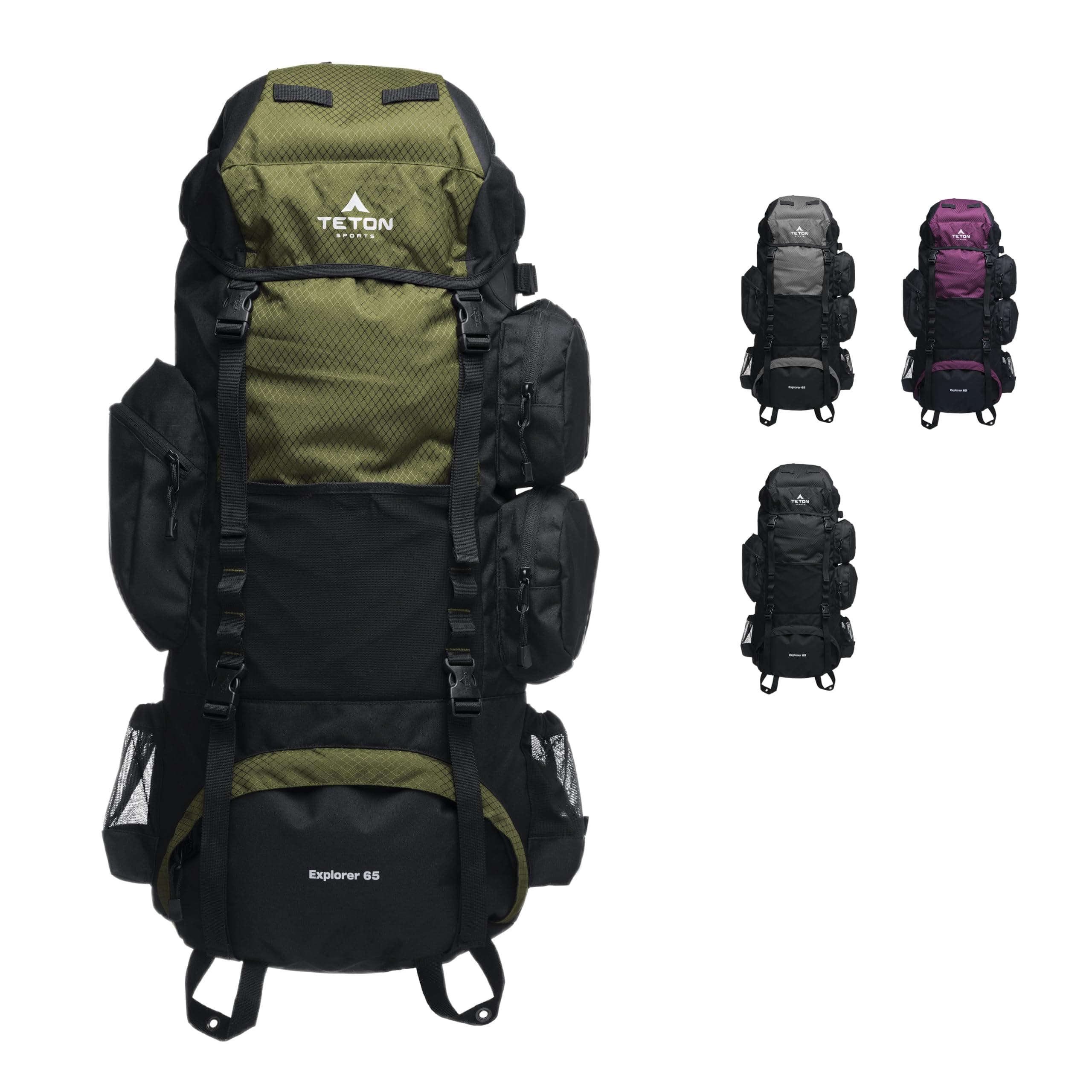 TETON 65L, 75L, 85L Explorer Internal Frame Backpack for Hiking, Camping, Backpacking, Rain Cover Included