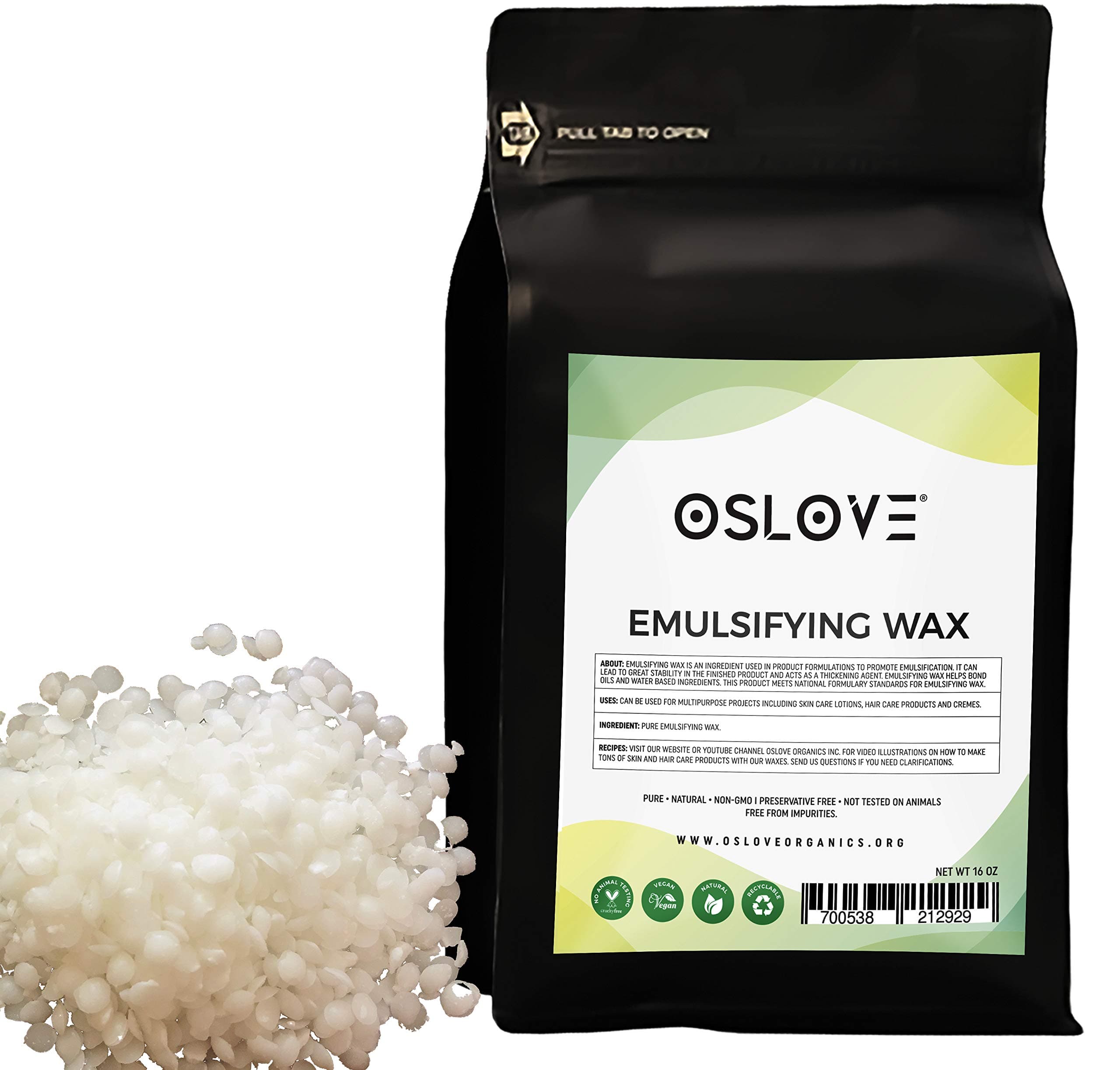 Emulsifying Wax NF- Pure Vegetable Base For Lotions, Leave in conditioners, soap making and cremes | 1LB