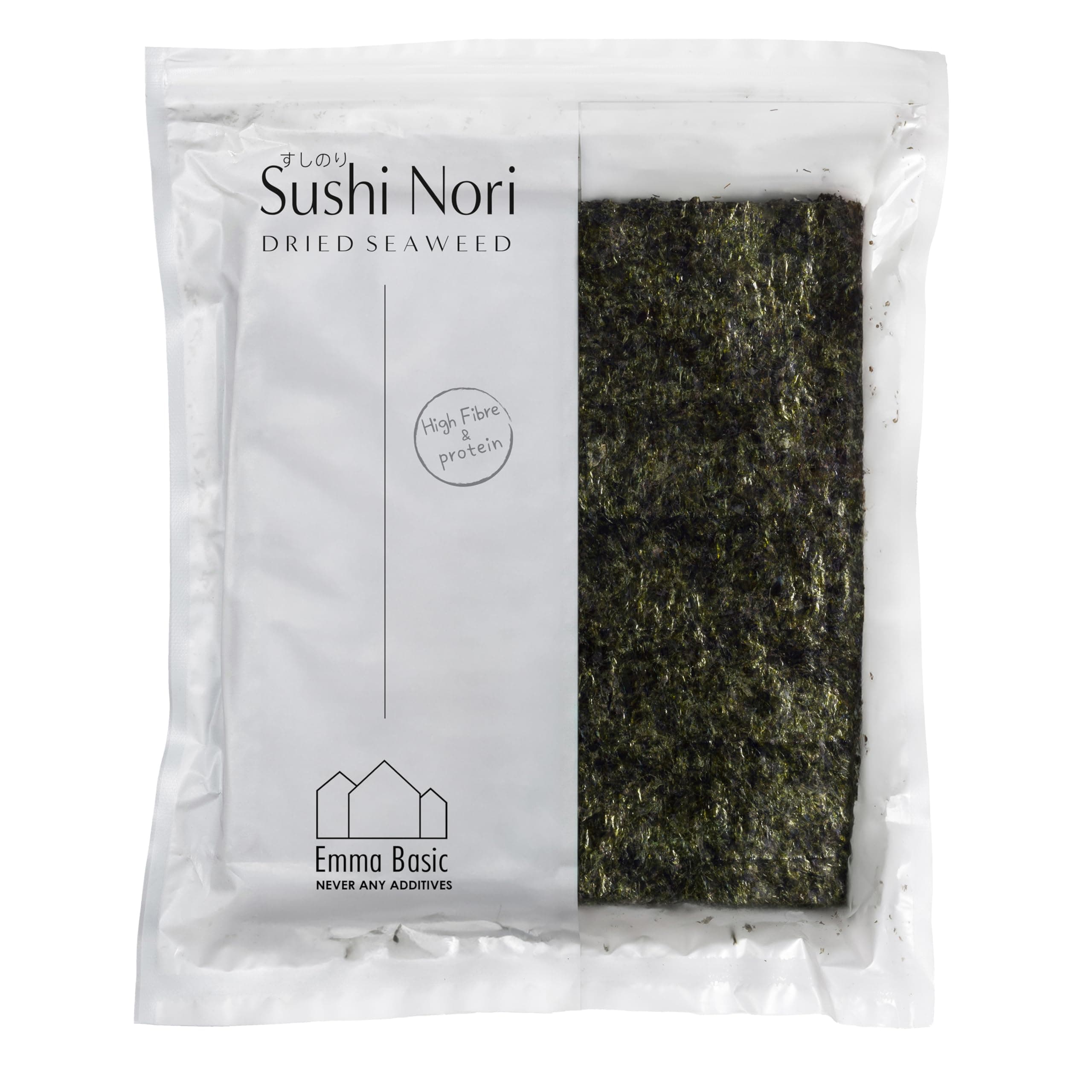 Emma Basic - Seaweed Sushi Nori 40 Full Sheets | Young & Crunchy | High Protein | High Fibre|