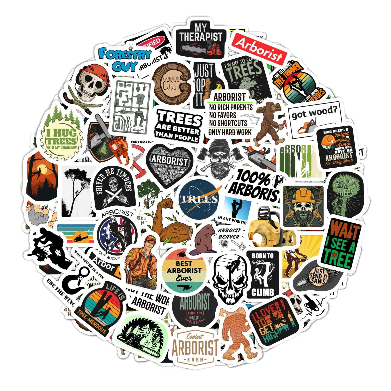 BulbaCraft Arborist Stickers for Water Bottle and Laptop - Nature Party Favors & Decorations, Waterproof Vinyl Tree Decals, Arborist and Forestry Stickers Laptop Decals, Gifts for Women & Men