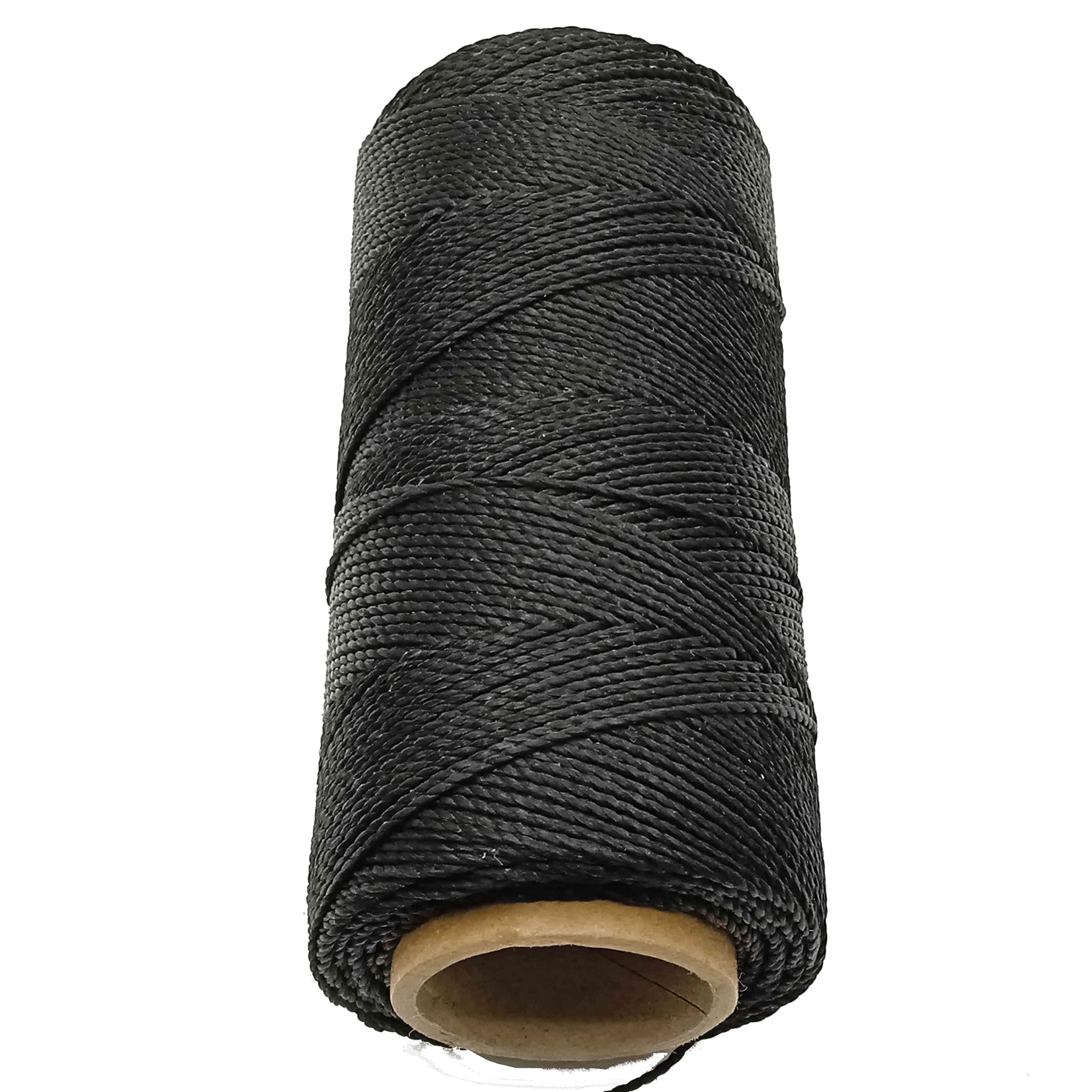 Linhasita Waxed Thread 100 g / 170 m Polyester 1 mm Thick Macrame, 30 Colours Black