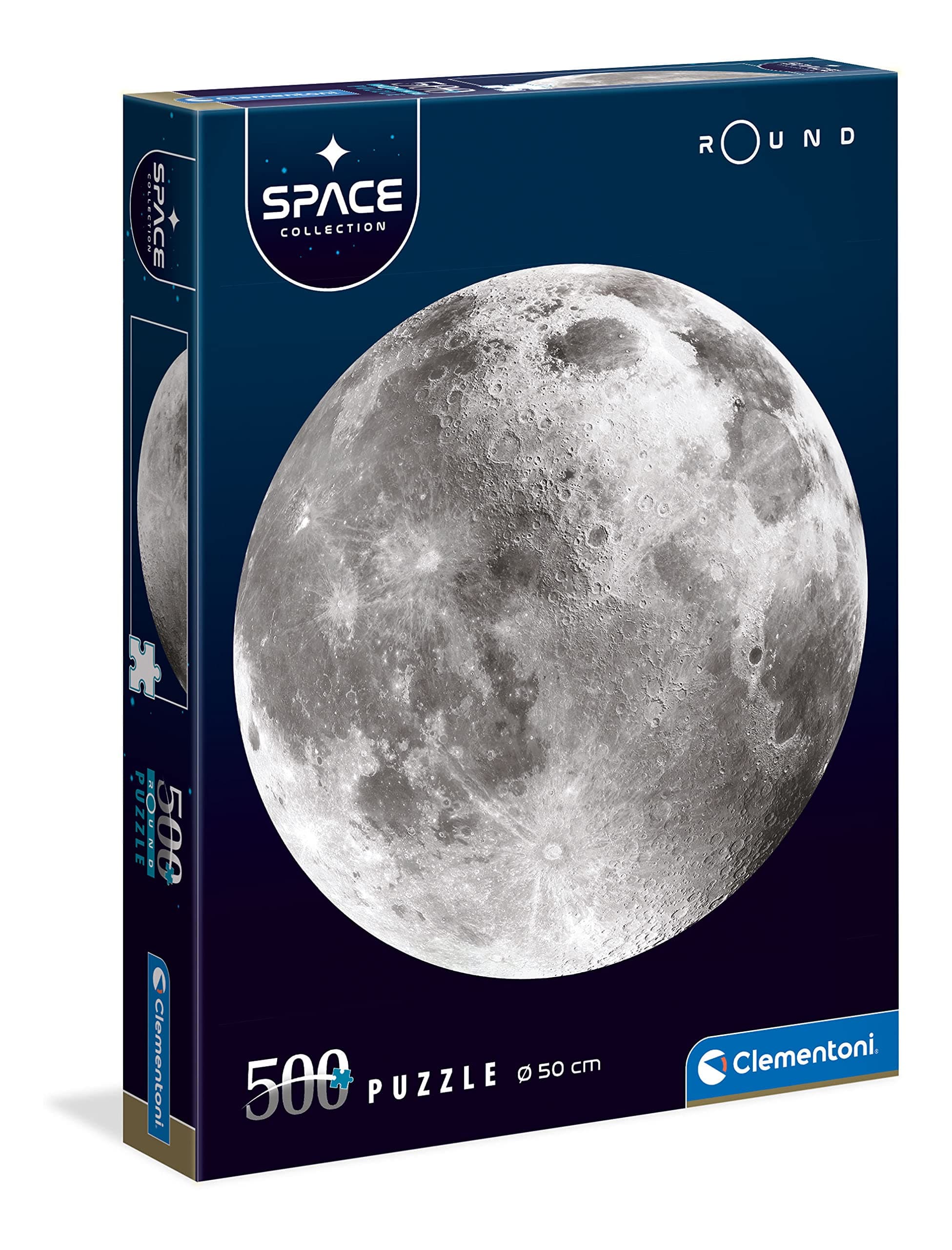 Clementoni 35108 Moon Space Collection 500 Pieces, Space, Made in Italy, Round Jigsaw Puzzle for Adults, Multicoloured