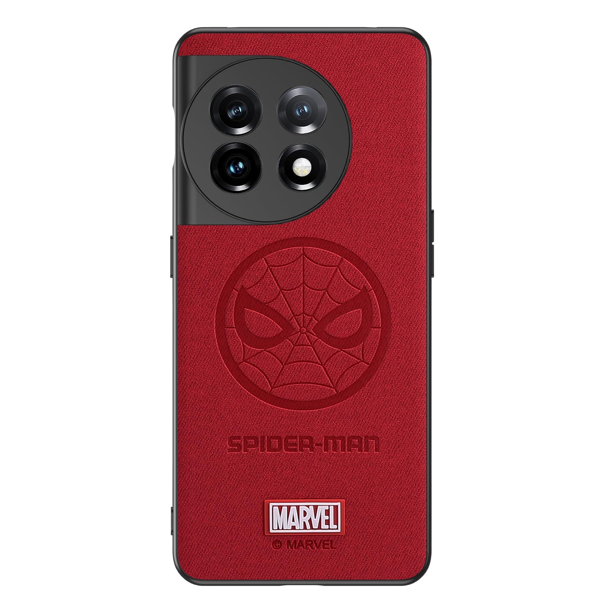 IRON SPIDER Case for OnePlus 11 5G, with Superhero Character, Compatible OnePlus 11 Leather Case (RED) for Man & Women