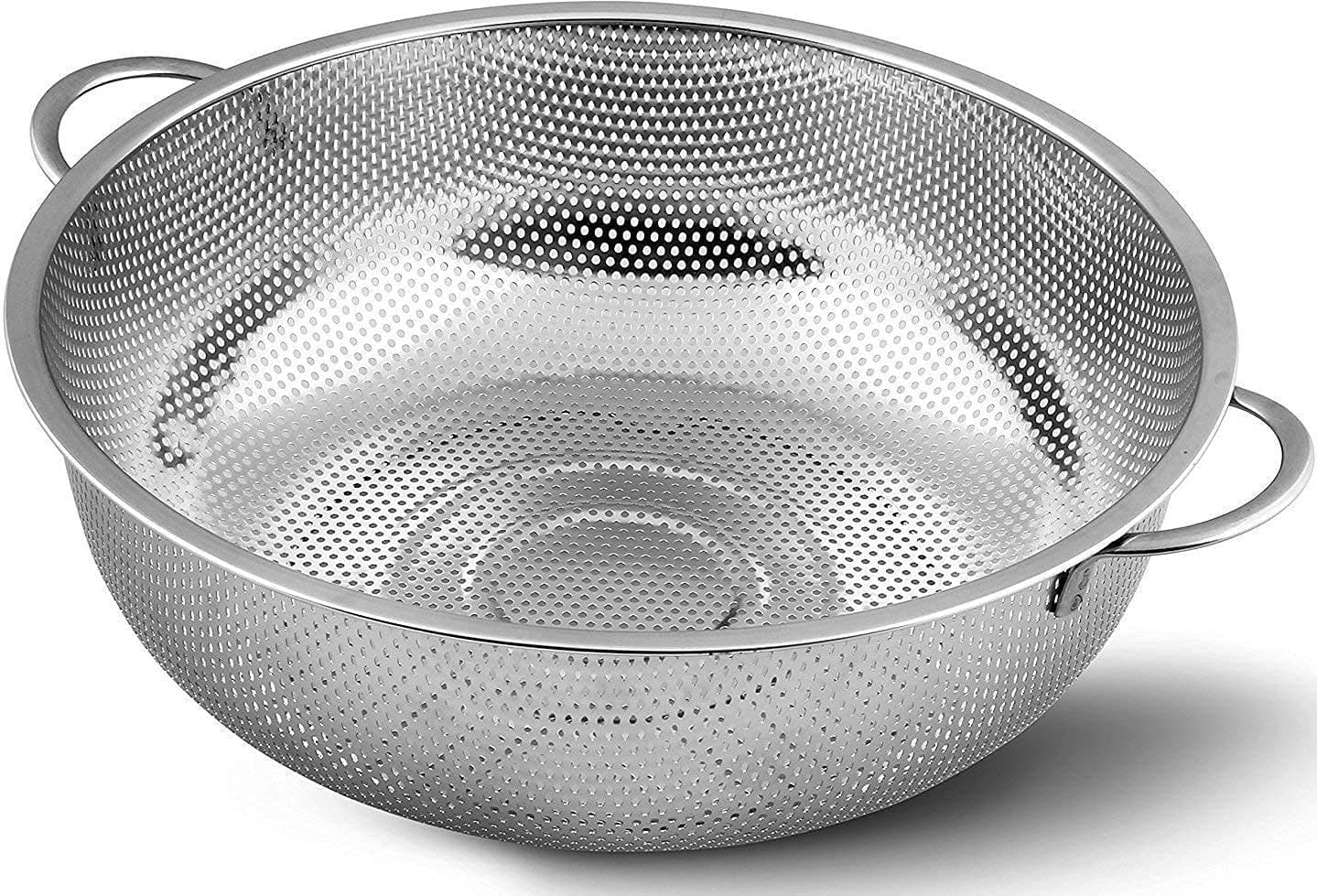 VishAl smart MAll Multipurpose Stainless Steel Colander Strainer Drainer with Handle for Rice Fruits Vegetable Noodles Pasta Beans Grains Washing Filter Basket for Kitchen Rice Bowl