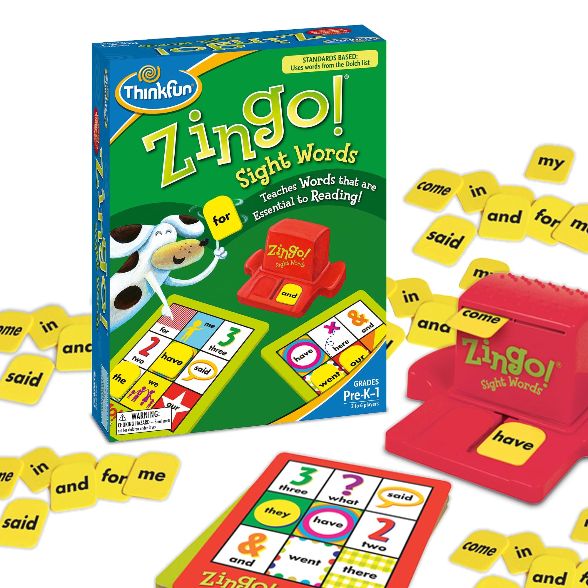 ThinkFun Zingo Sight Words Game - Award-Winning Educational Toy | Sight Words Flash Cards Kindergarten Alternative | Learn to Read Game for Pre-K to 2nd Grade | STEM Toy for 5 Year Old | Multicolor
