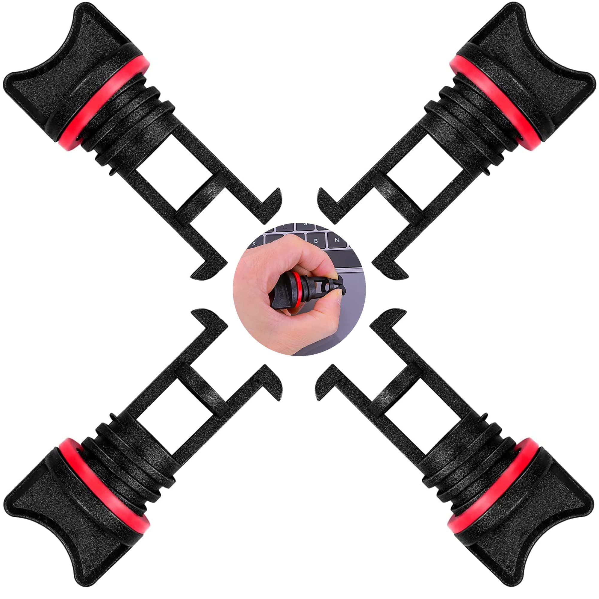 IRYNA 4 Pcs Kayak Scupper Plugs,Nylon Kayak Drain Plug Kit,Boat Drain Plugs Kit for Kayak Canoe Boat Kayak Accessories