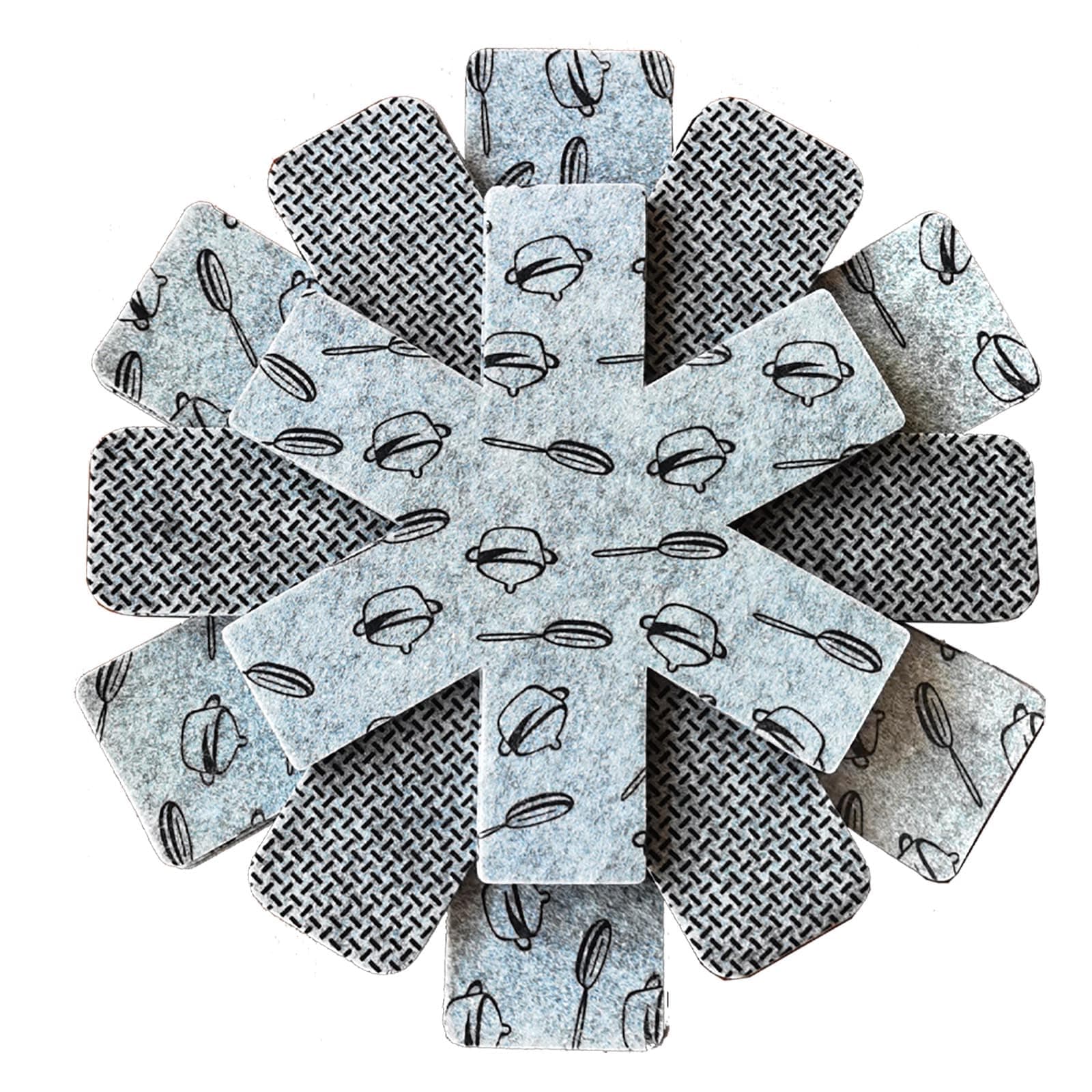 Pot and Pan Protectors 12 Pcs (10" 14" 15"), Pan Protectors for Stacking, Pots and Pans Dividers, Avoid Scratching Cookware Protectors