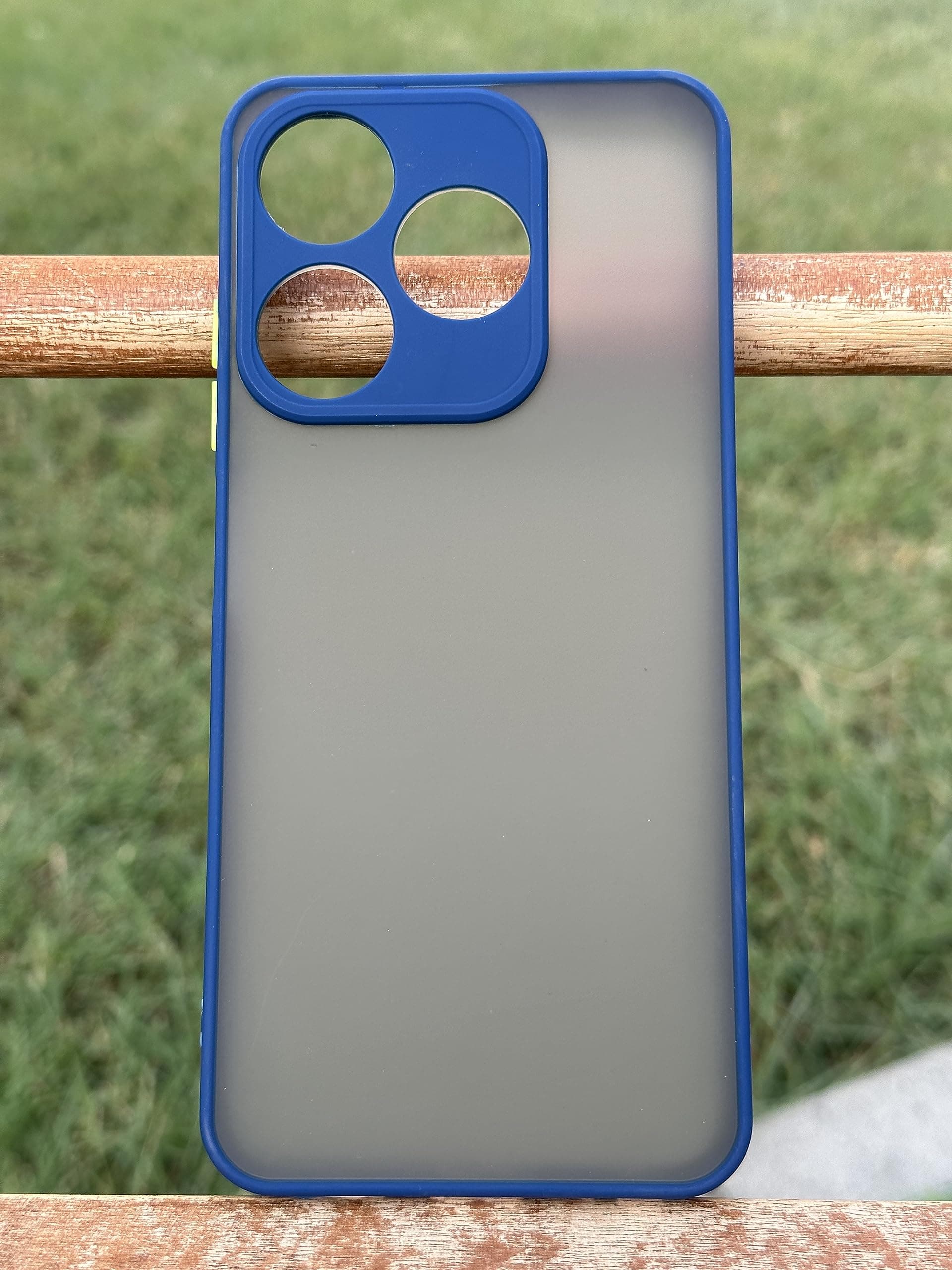 Tecno Spark 10 Back Cover | Hybrid Smoked Back | Full Camera Protection | Raised Edges | Super Soft-Touch | Bumper Case for Tecno Spark 10 (Blue)