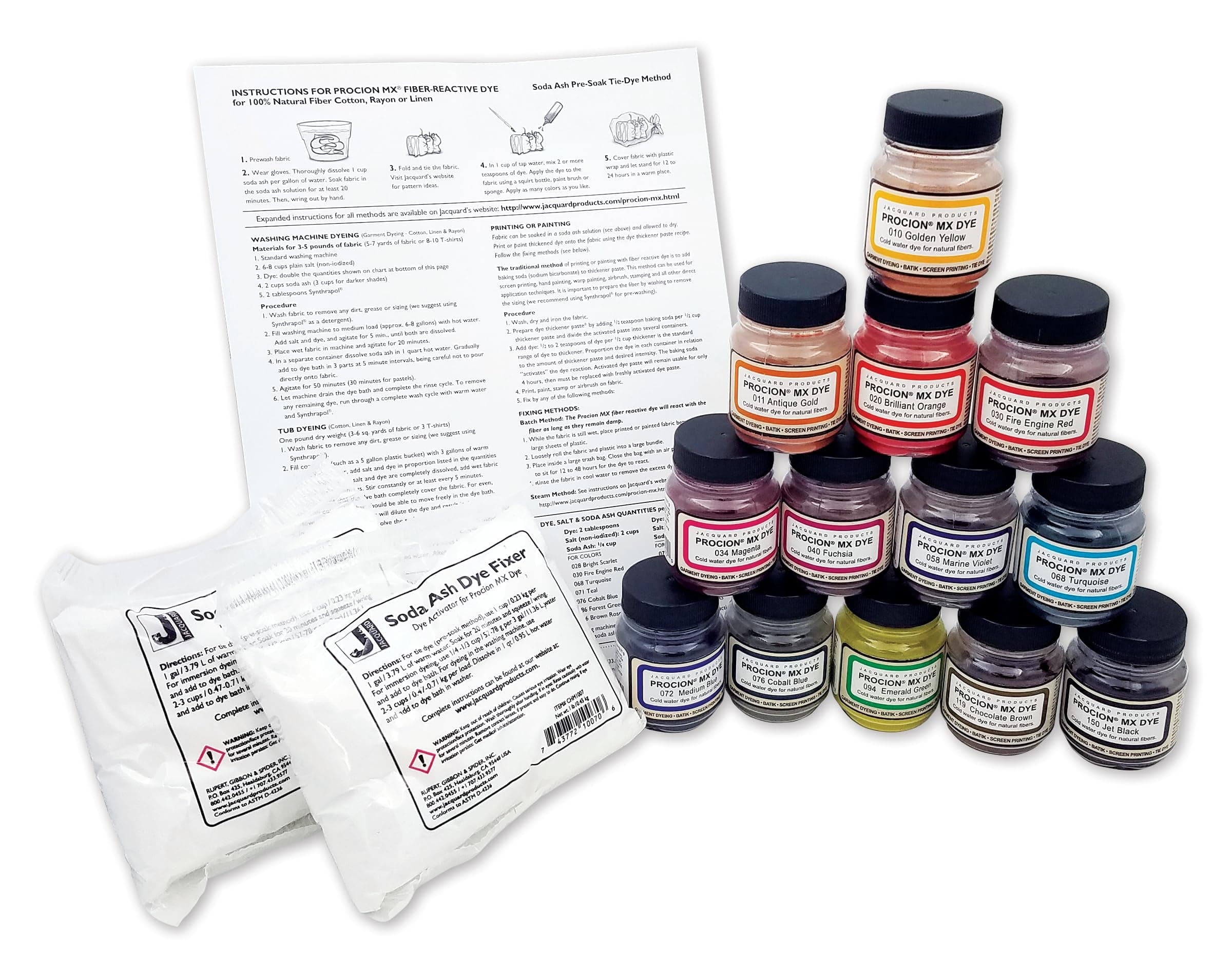 Procion Cold Water Dyes 13 Color Set