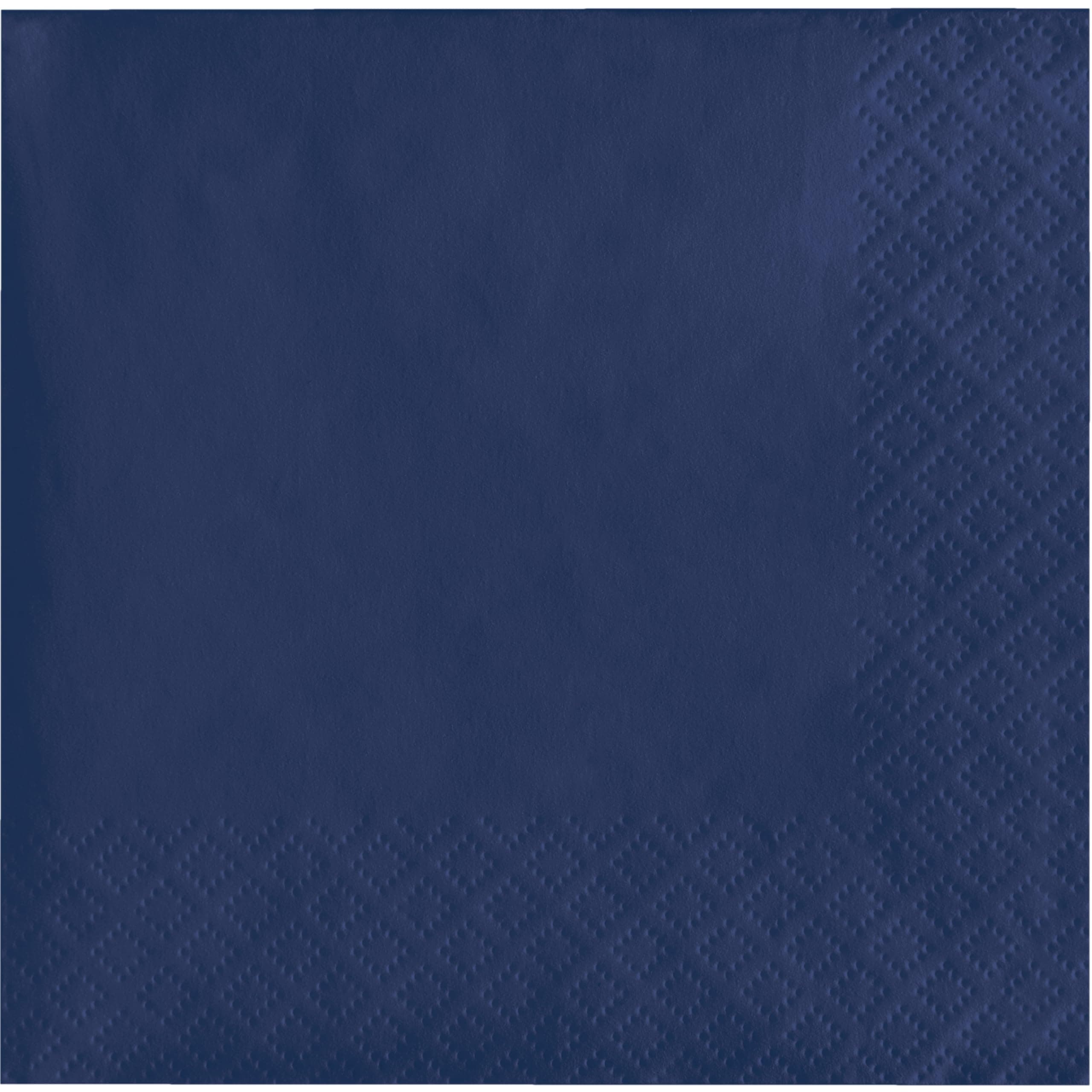 Touch of Color 200 Count 2-Ply Paper Beverage Napkins, Navy Blue , 5" x 5" - 251137