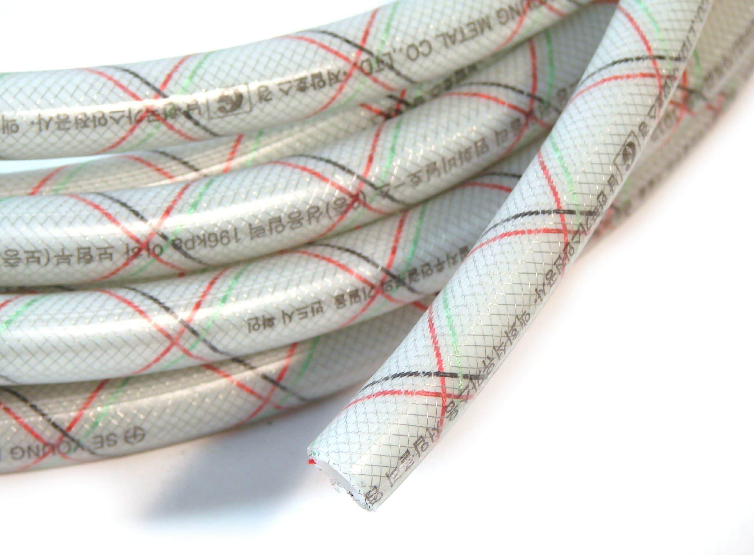 3/8" (10mm) I/D 100 Ft 30 Metre LPG LNG Gas Propane Hose Pipe Iron Braided Reinforced BBQ Camping High Pressure White