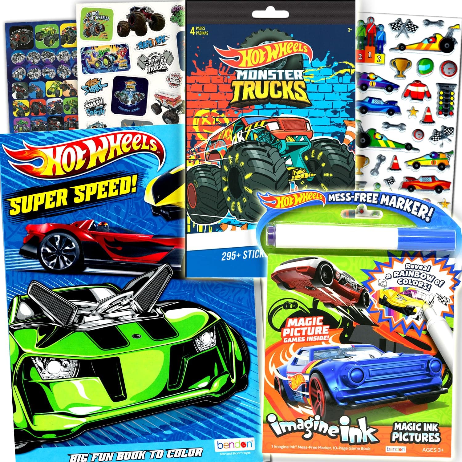 - Hot Wheels Coloring Book Set for Kids Bundle with Hot Wheels Car Activity Books, Sticker Pads, Hot Wheels Hot Rod Imagine Ink Coloring and More
