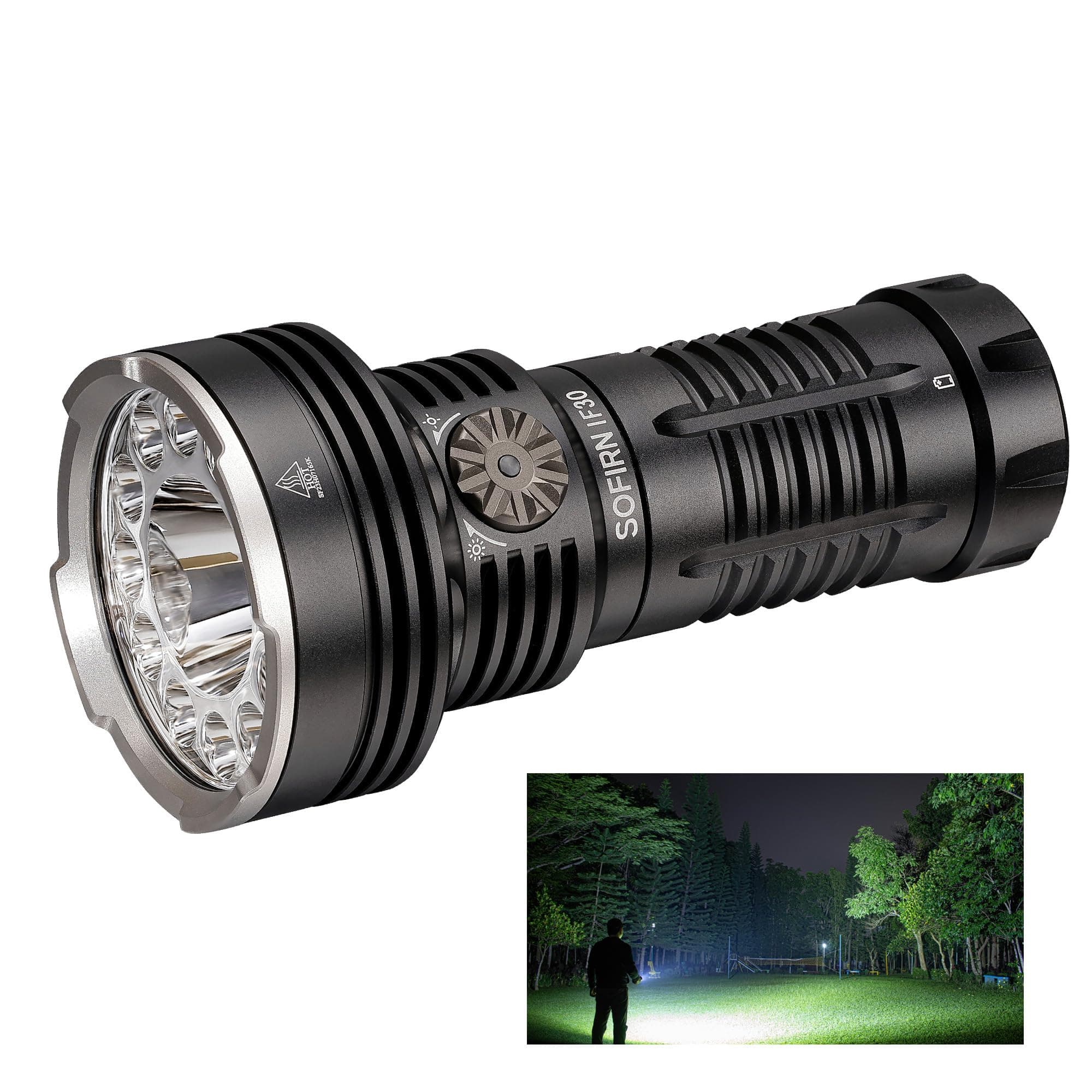 sofirn IF30 Flashlight High Lumens, 12000 Lumens Ultra Bright Flashlight with 685 Meters Beam Distance Spotlight, Rechargeable Flashlight USB C, LED Flashlight Waterproof for Hunting, Searching