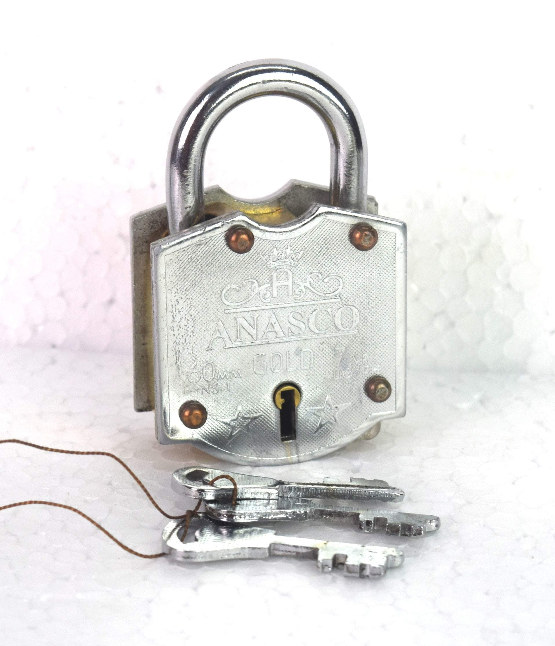 Sponsored Ad - New Iron Indian Anasco Gold Padlock 60 mm a Powerful Locking Device Tricky Secret Smart Lock Classic Durable Shutter, Office Padlock