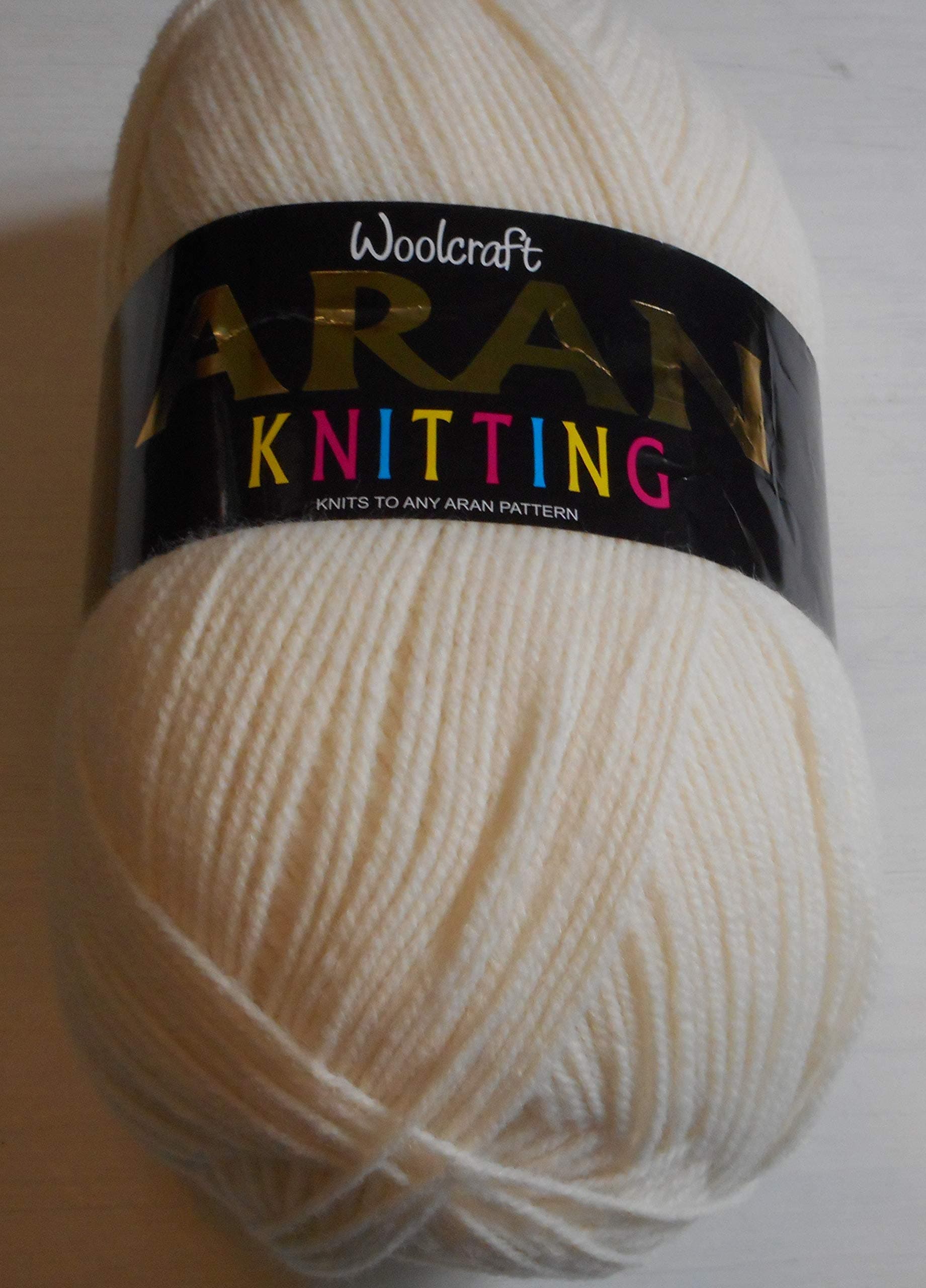 Aran Knitting Yarn 400g Woolcraft With Wool 7131 Cream