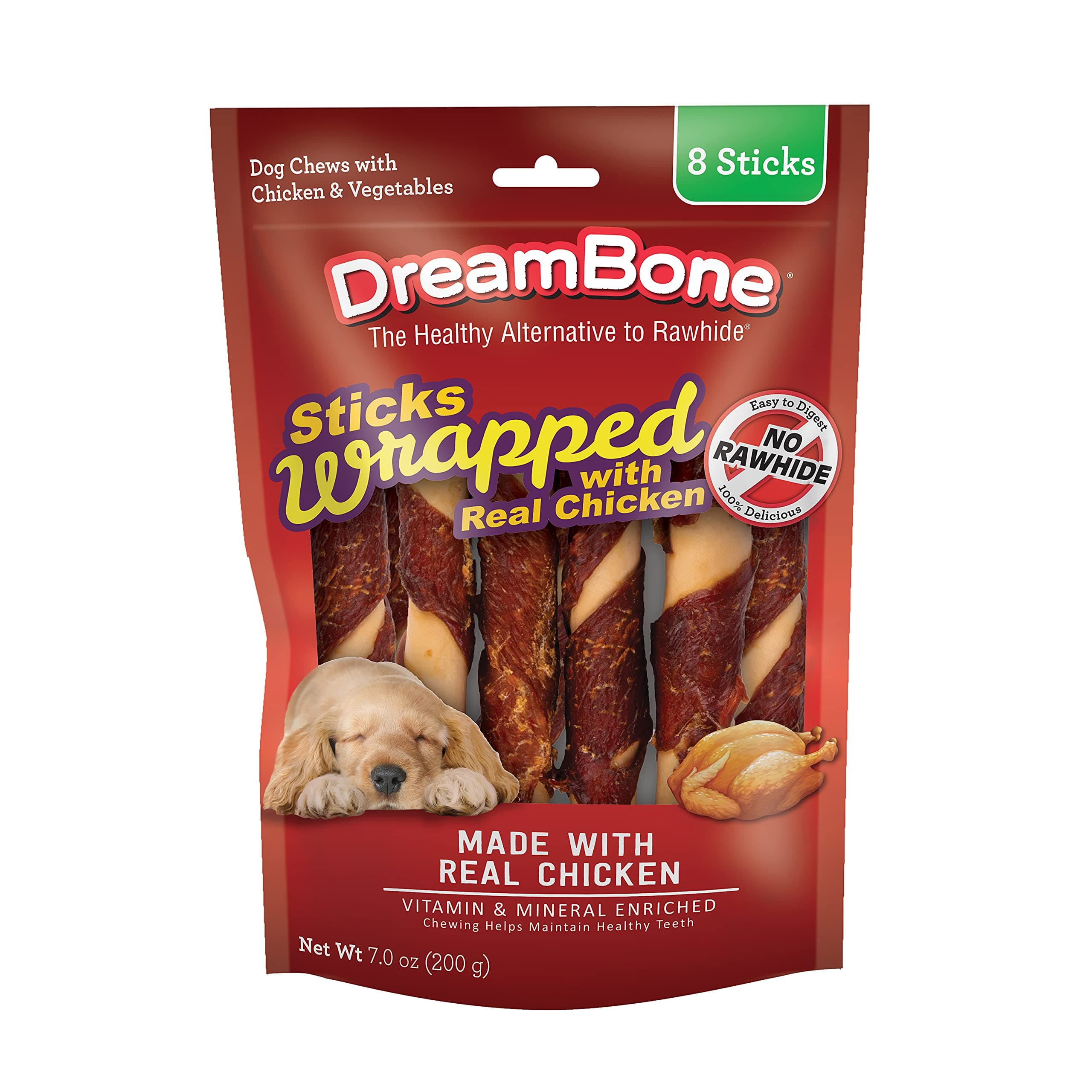 Chicken-Wrapped Chews 8 Count, Rawhide-Free Chews for Dogs - large | 8-count