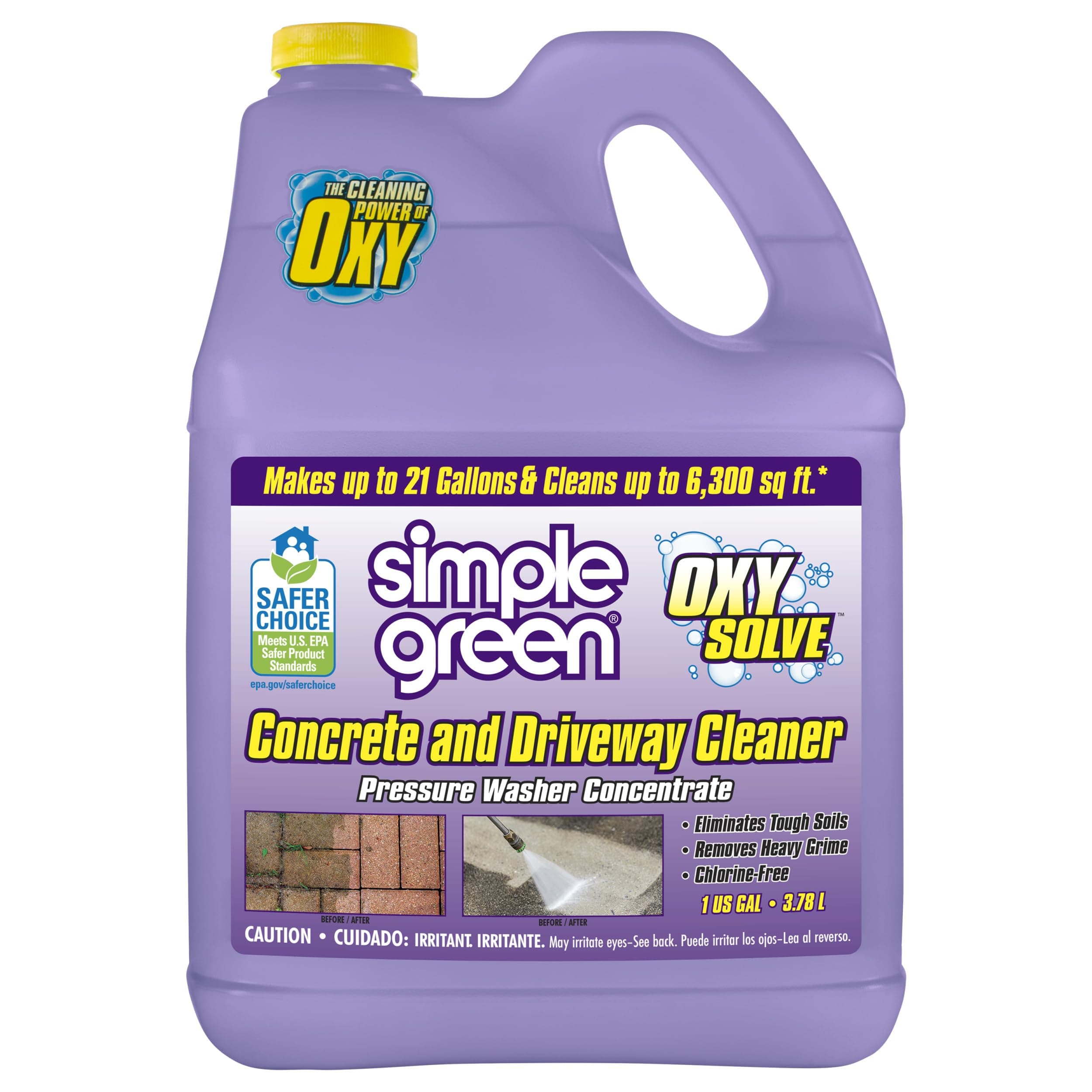 Simple Green Oxy Solve Concrete and Driveway Pressure Washer Cleaner, Purple, Unscented, 128 Fl.Oz