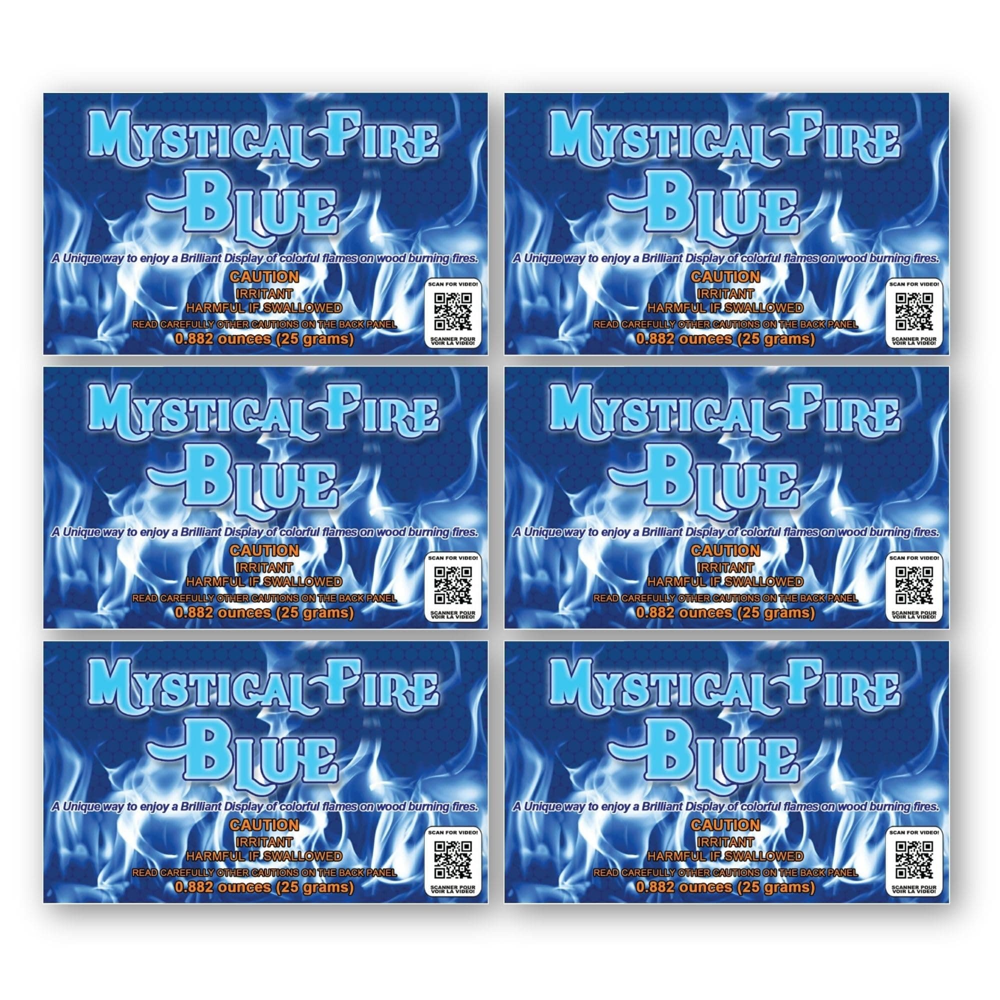 Blue Fire Color Changing Packets- 6 Pack