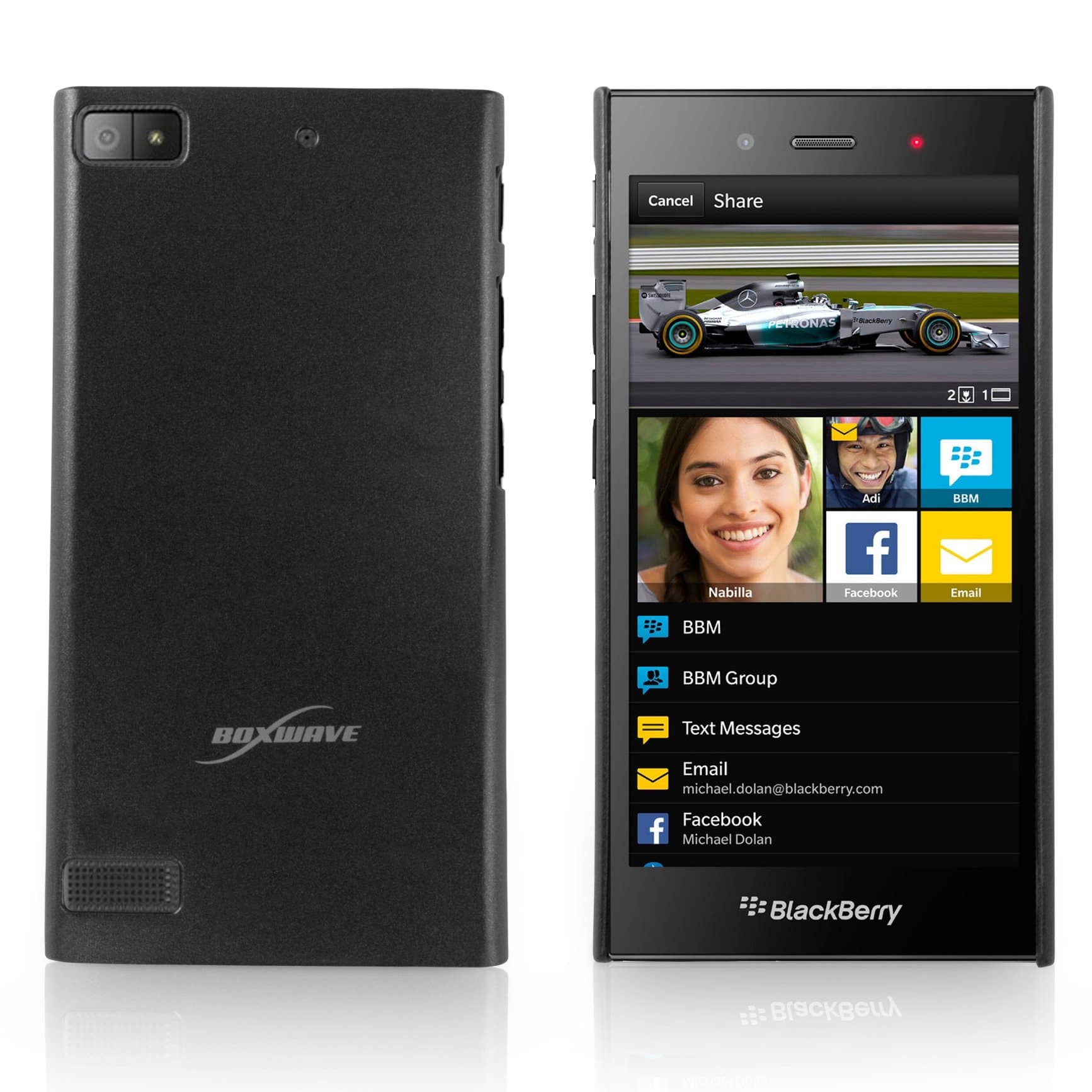 BoxWave Case Compatible with BlackBerry Z3 - Minimus Case, Slim Fit, Protective Polycarbonate Cover - Jet Black